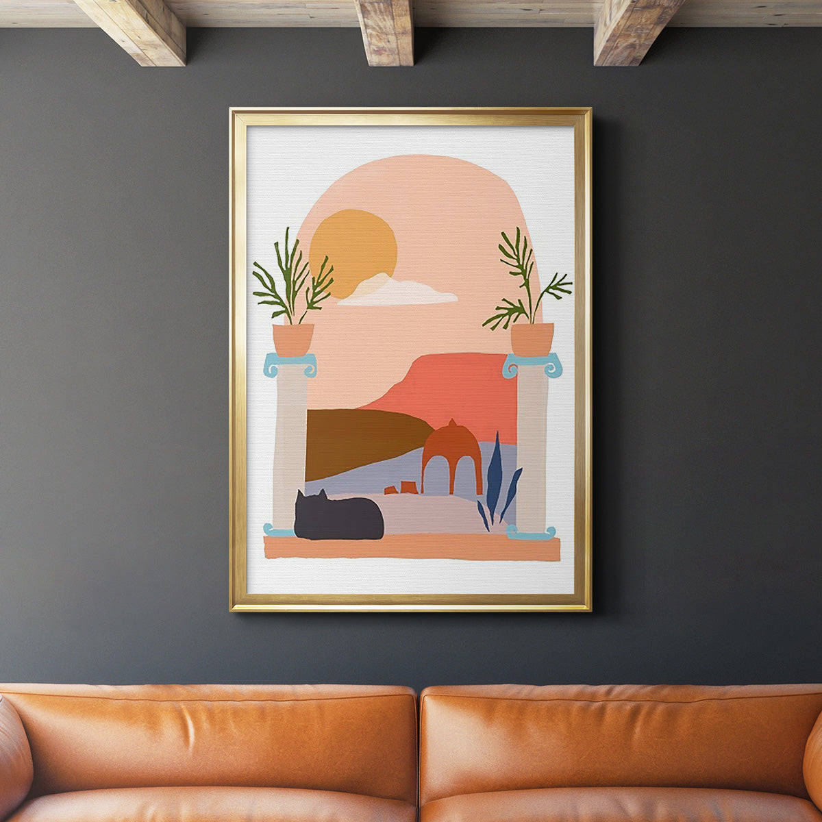 Paper Scene IV - Modern Framed Canvas Print