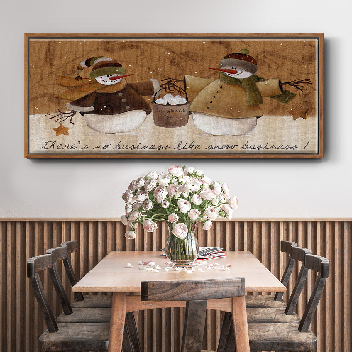 Snowballs - Floater Framed Canvas Print