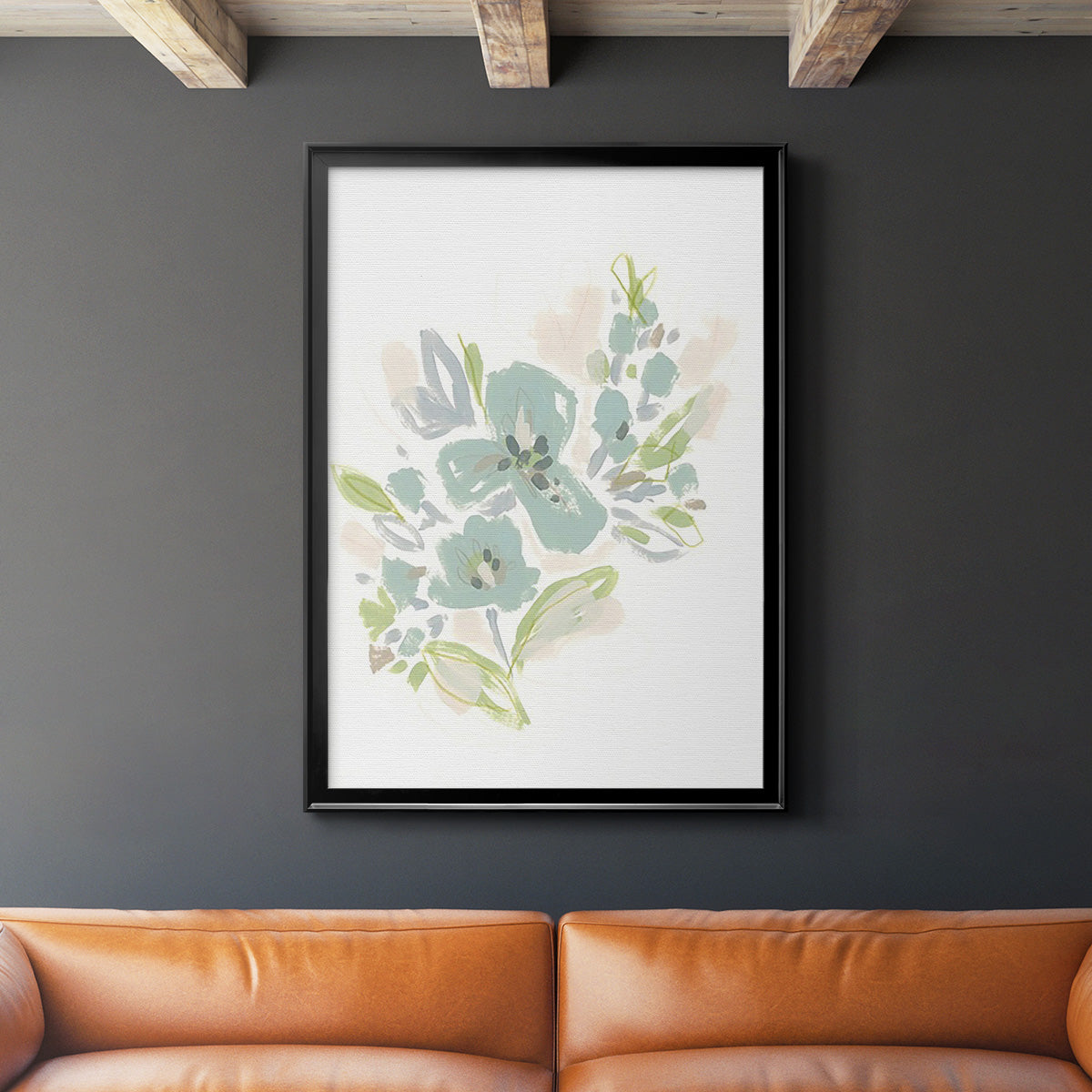 Seafoam Petals III - Modern Framed Canvas Print