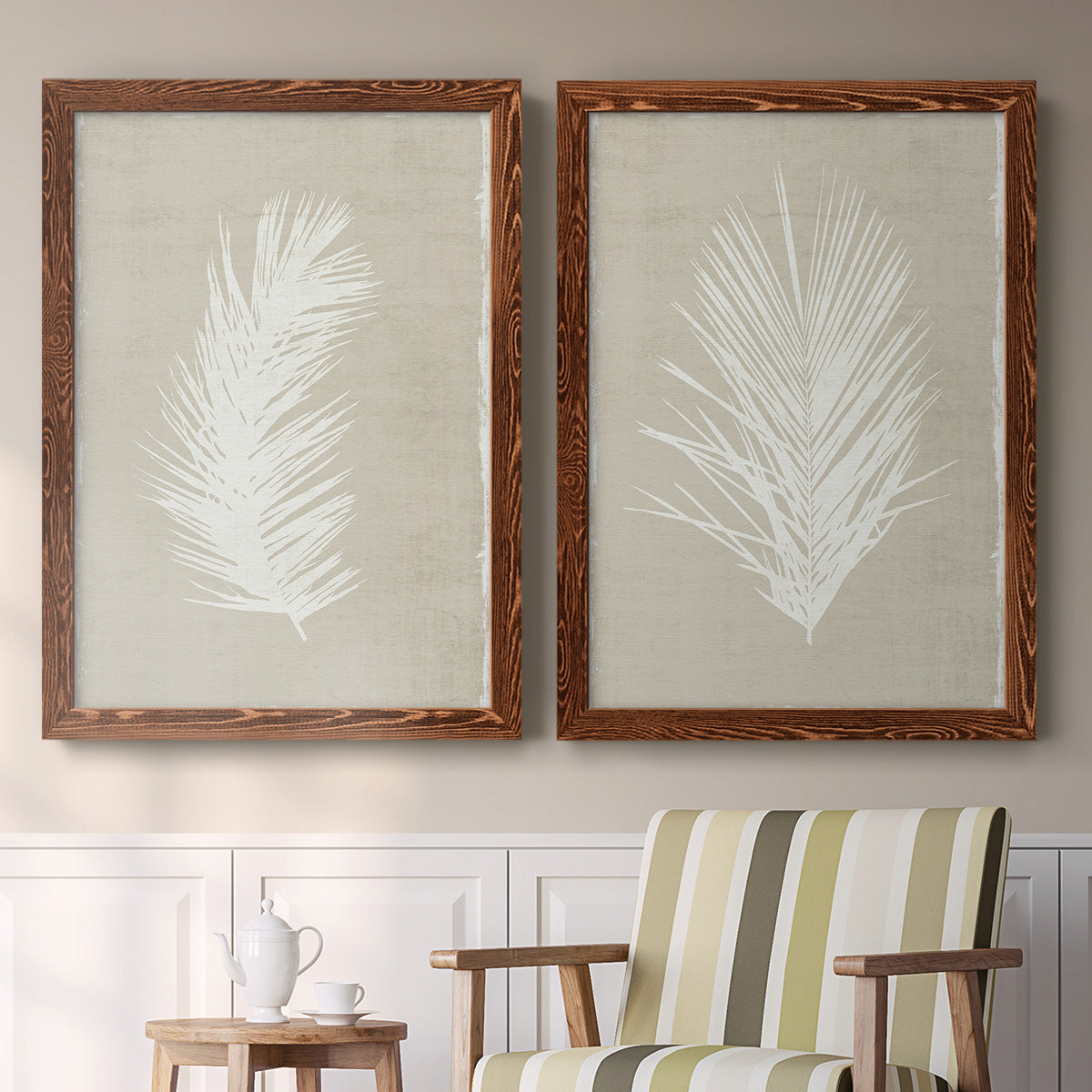 Palm Oasis I   - Premium Framed Canvas 2 Piece Set - Ready to Hang