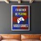 Gamer at Play III - Modern Framed Canvas Print