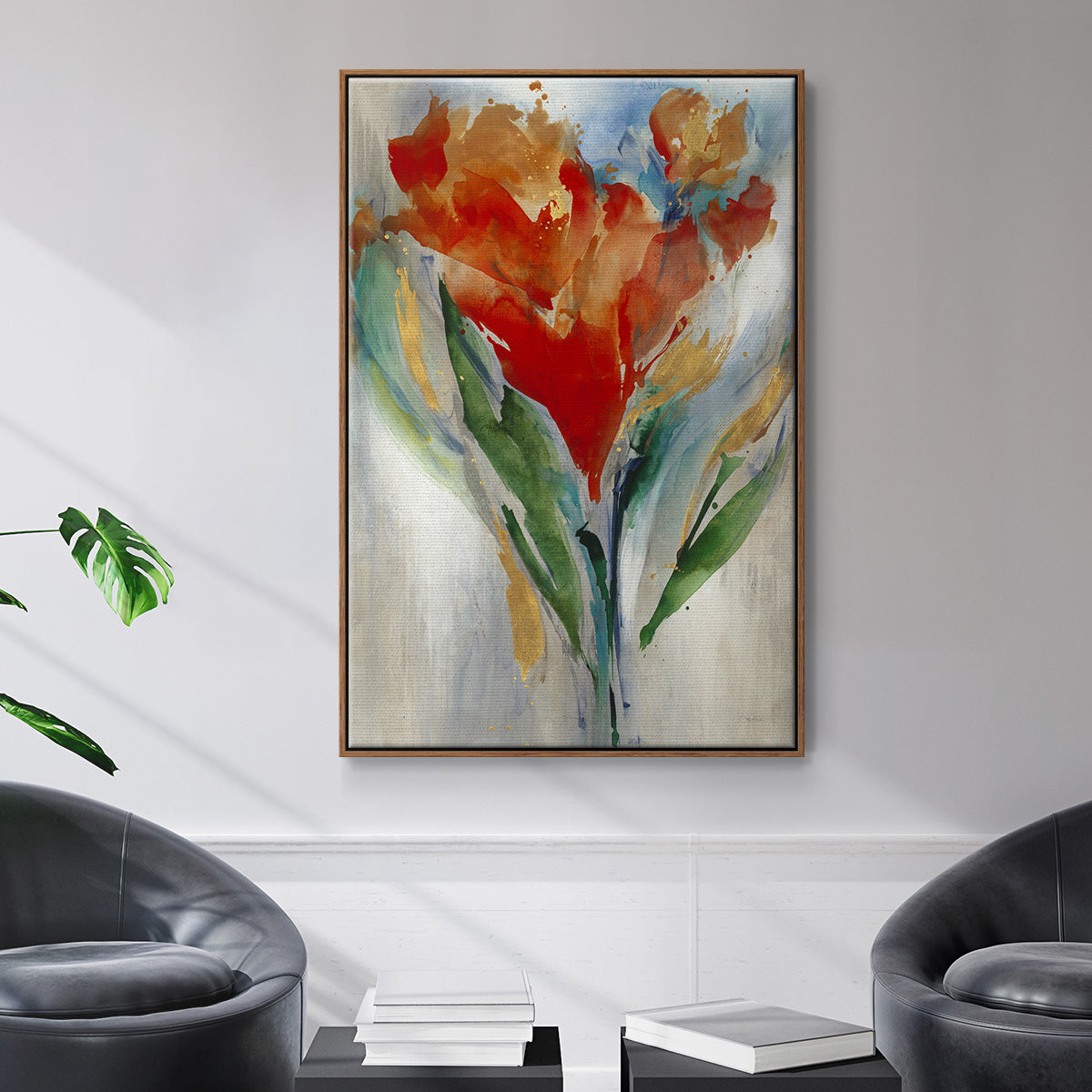 Wild Flower Bouquet - Framed Premium Gallery Wrapped Canvas L Frame - Ready to Hang