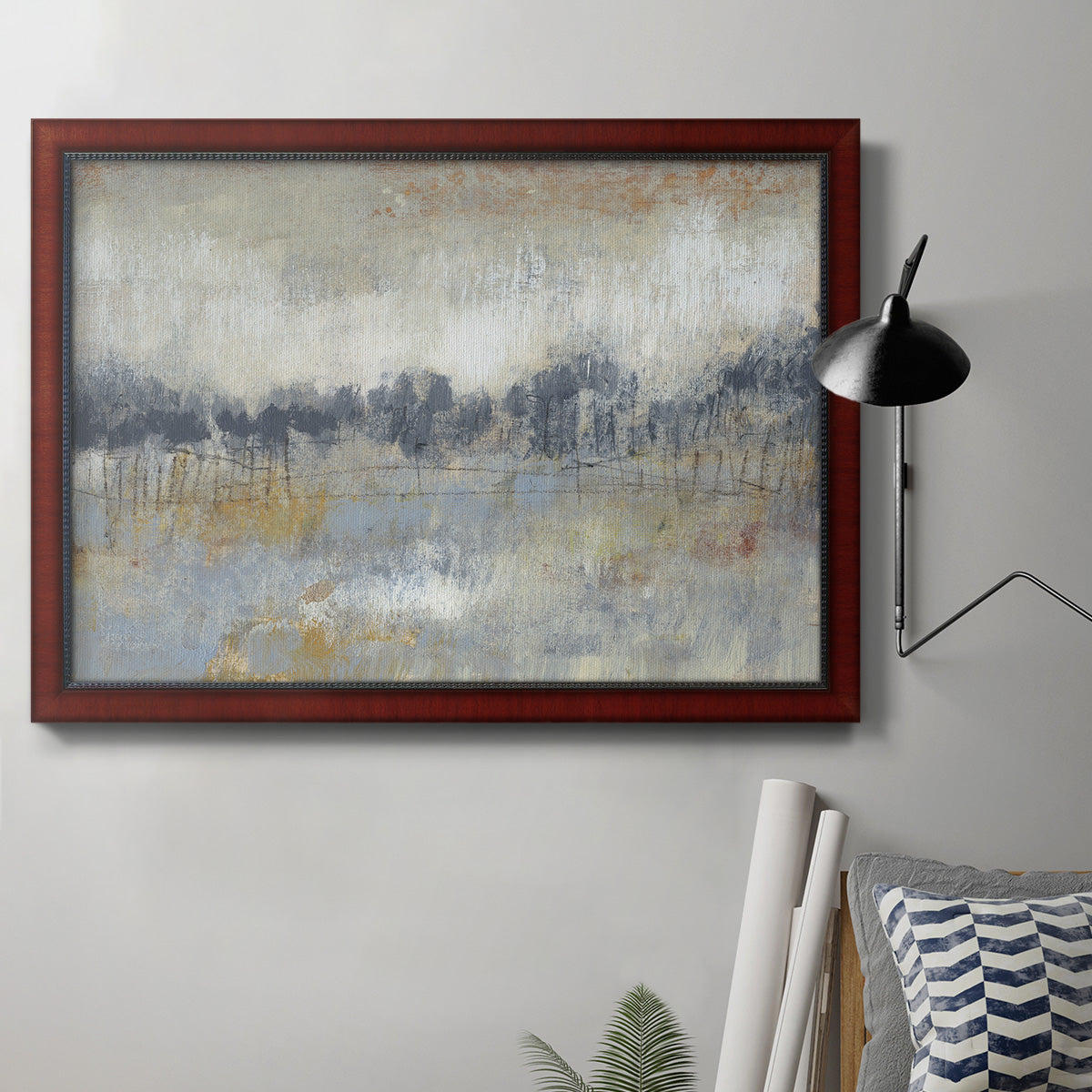 Cool Grey Horizon II Premium Framed Canvas- Ready to Hang