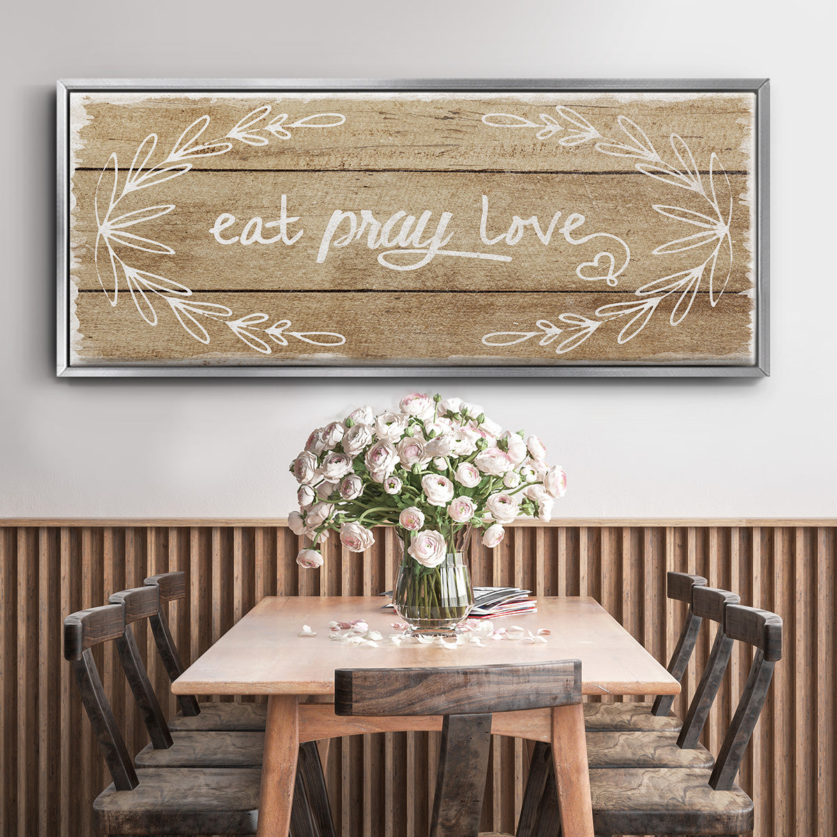 Eat, Pray, Love - Floater Framed Canvas Print