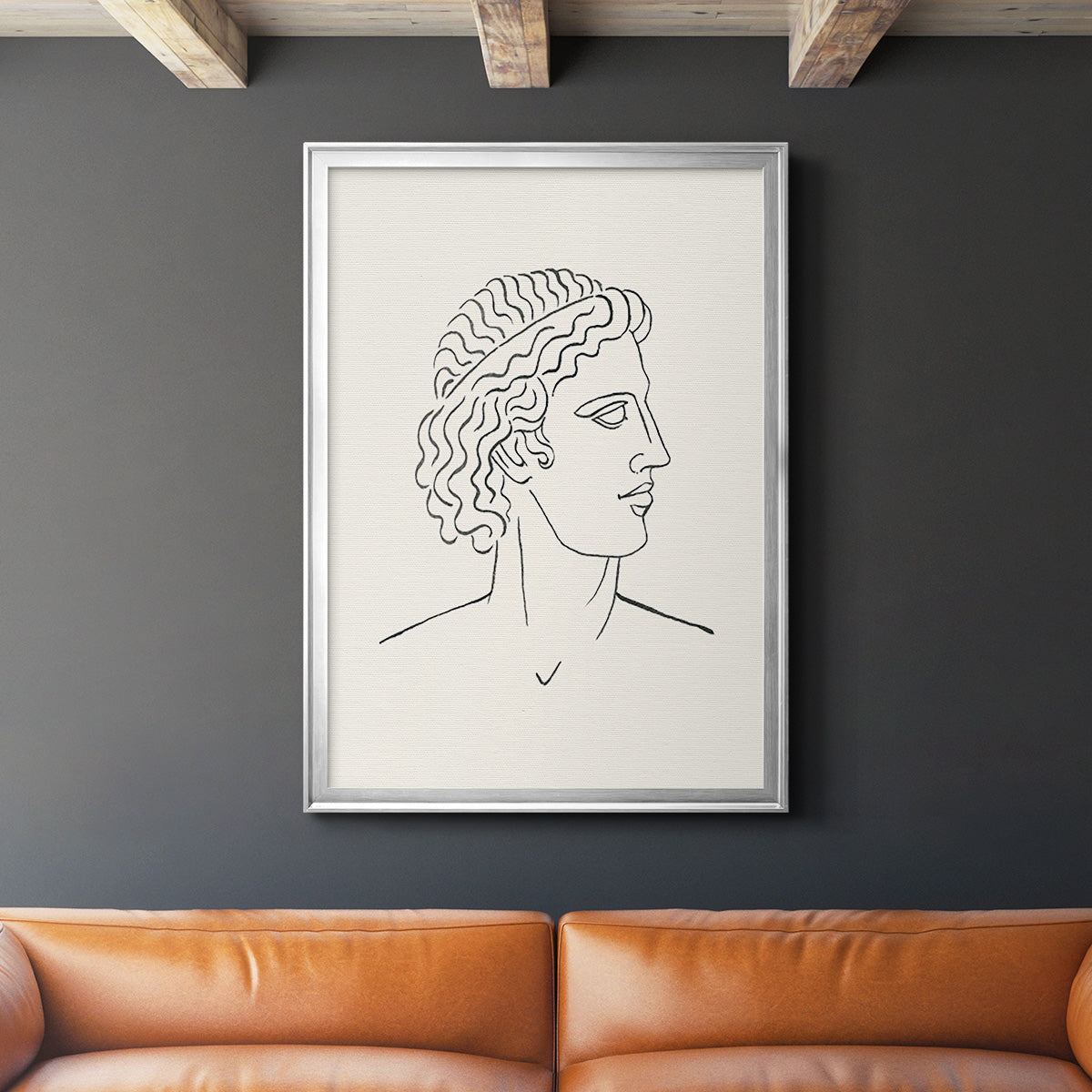 Greek Busts I - Modern Framed Canvas Print