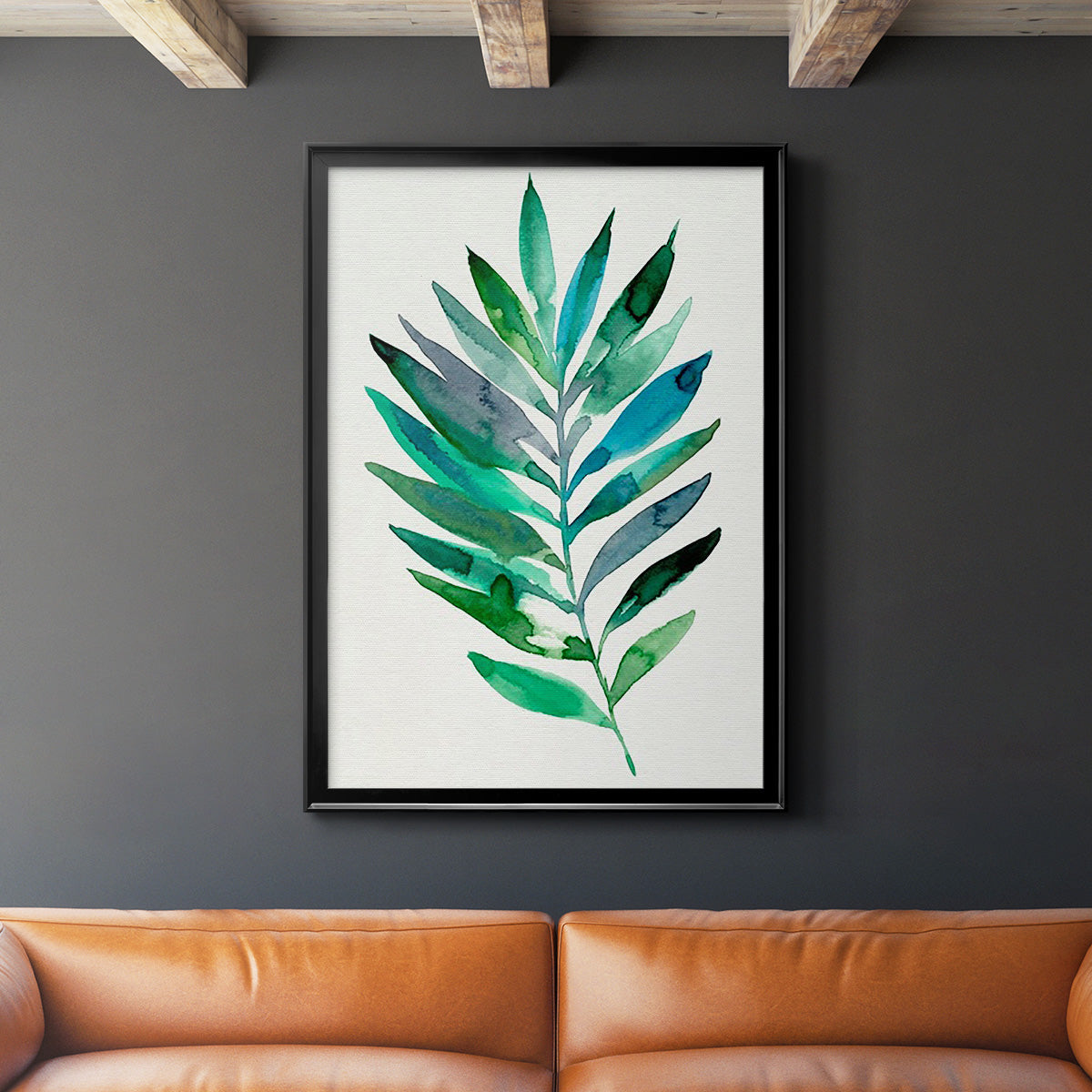 Palm Frond Flow III - Modern Framed Canvas Print