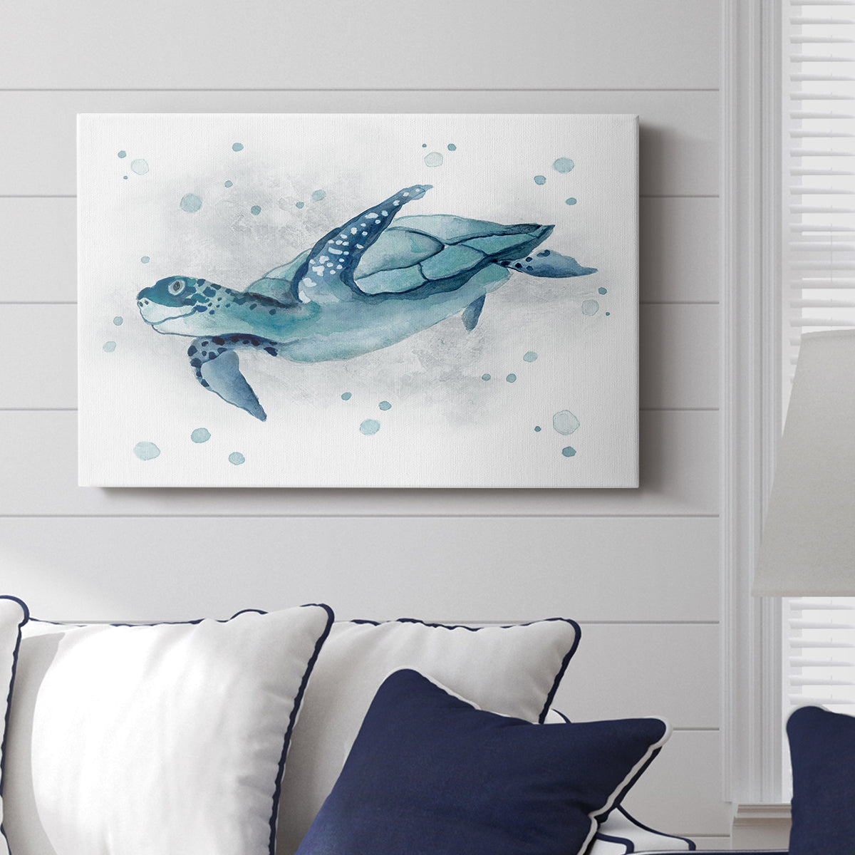 Blue Turtle II - Canvas Art Print