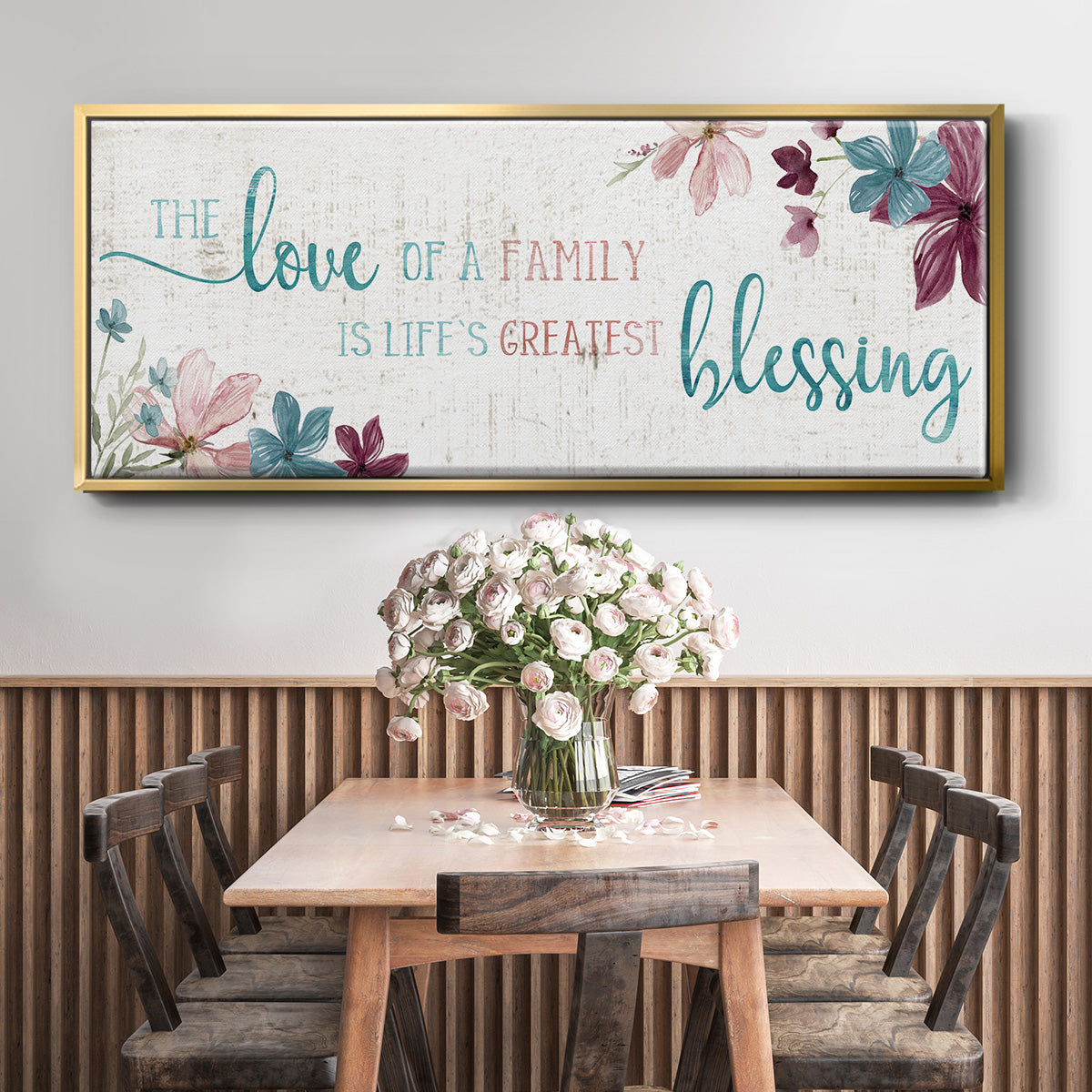 Family Blessing - Floater Framed Canvas Print