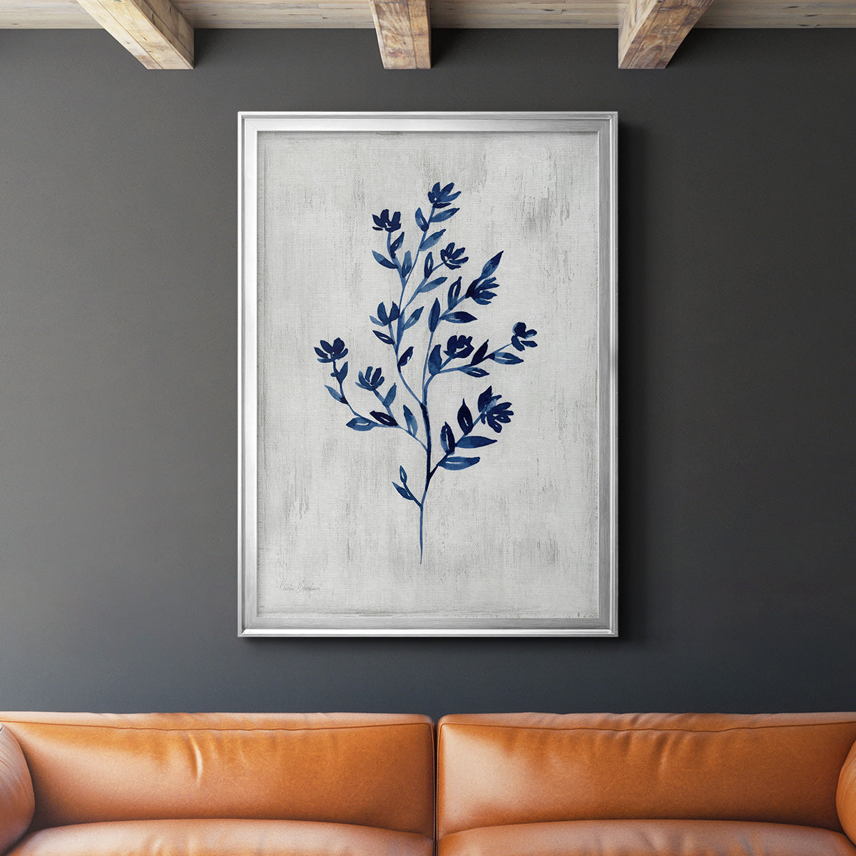 Wild Indigo II - Modern Framed Canvas Print