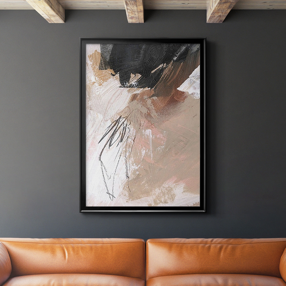 Unbleached Neutrals VI - Modern Framed Canvas Print