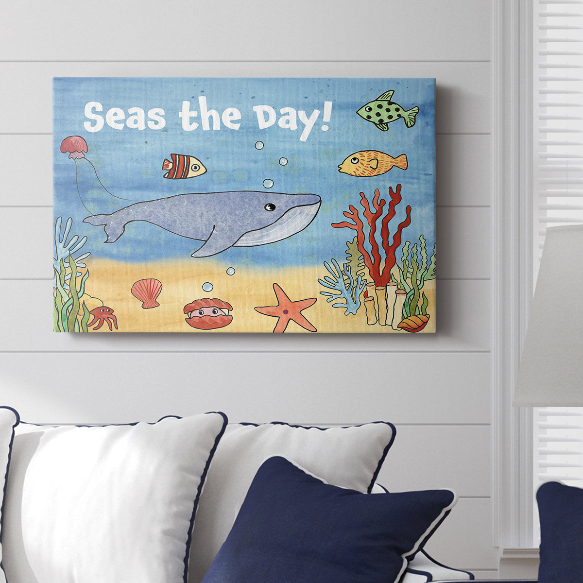 Cute Sea Creatures II - Canvas Art Print