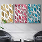 Patterned Leaf Shapes I - Framed Premium Gallery Wrapped Canvas L Frame 3 Piece Set - Ready to Hang