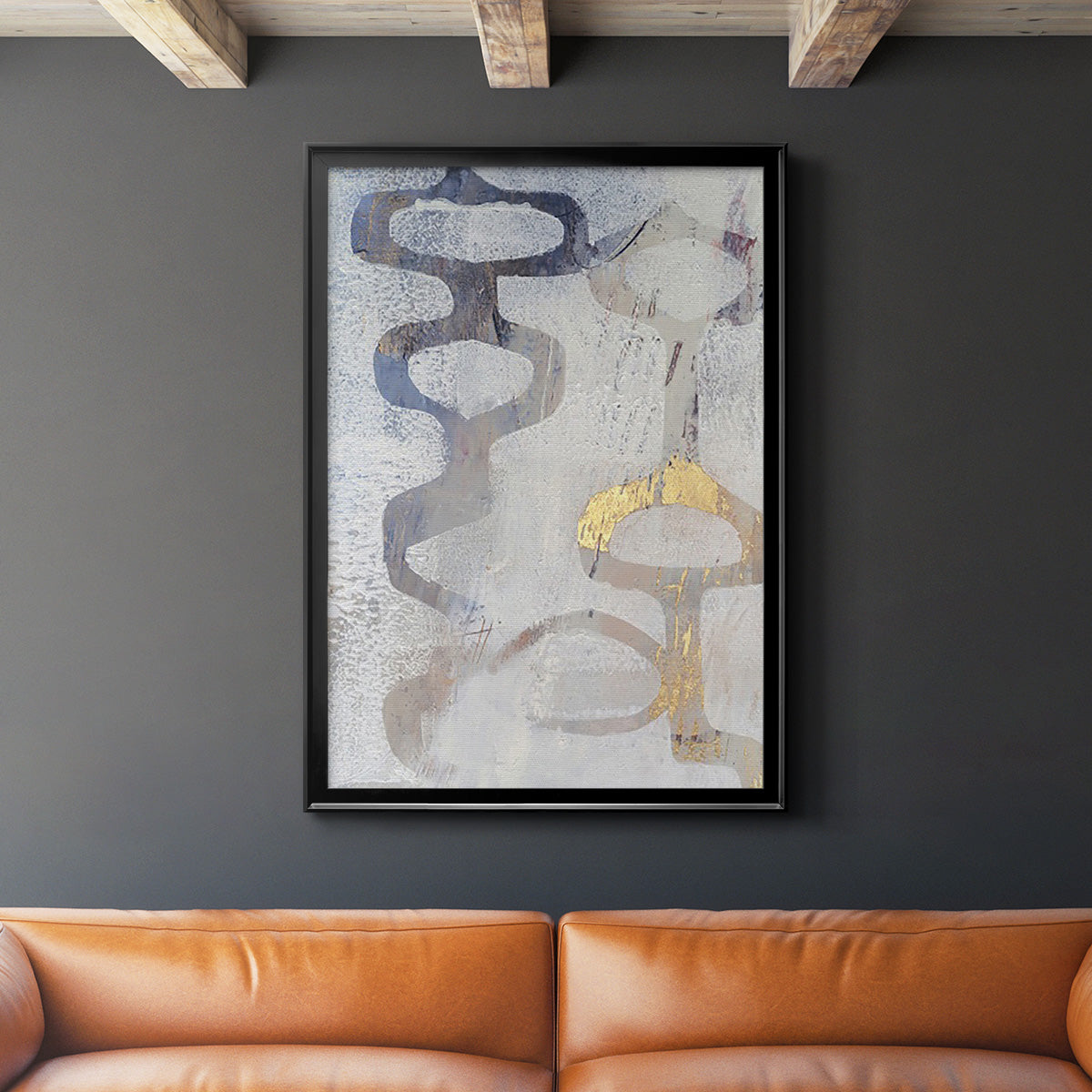 Linx I - Modern Framed Canvas Print