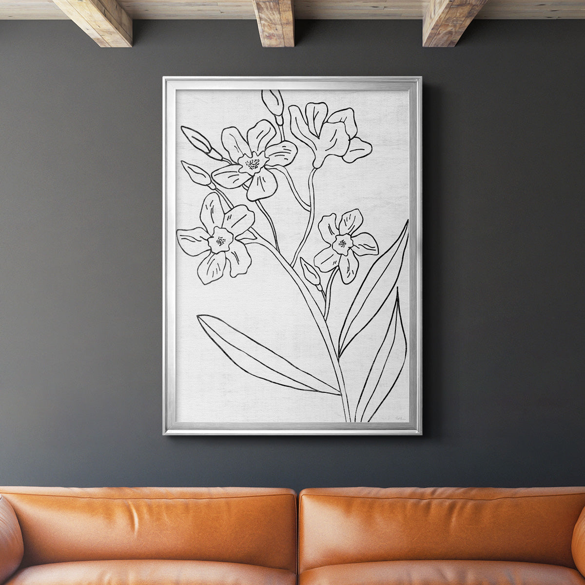 Botanical Sketch II - Modern Framed Canvas Print