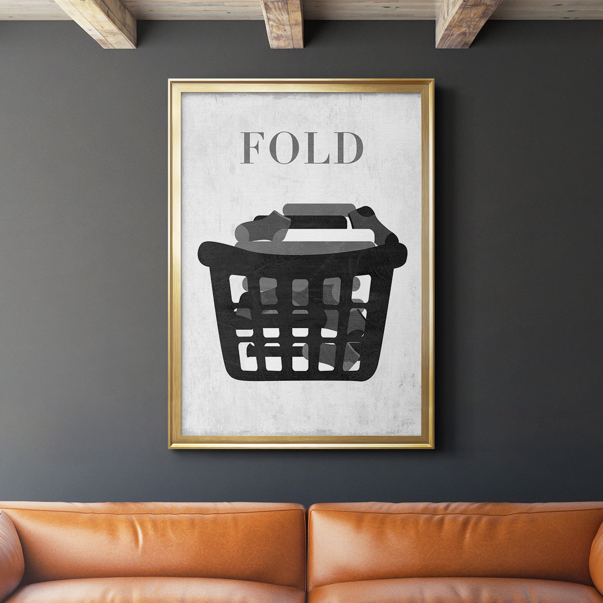 Fold - Modern Framed Canvas Print