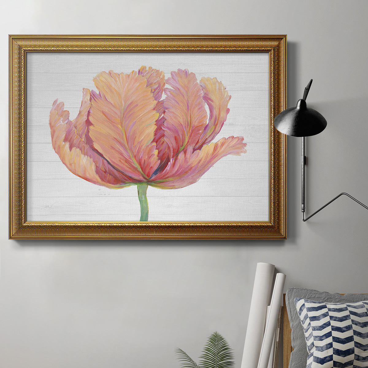 Single Pink Bloom I Premium Framed Canvas- Ready to Hang