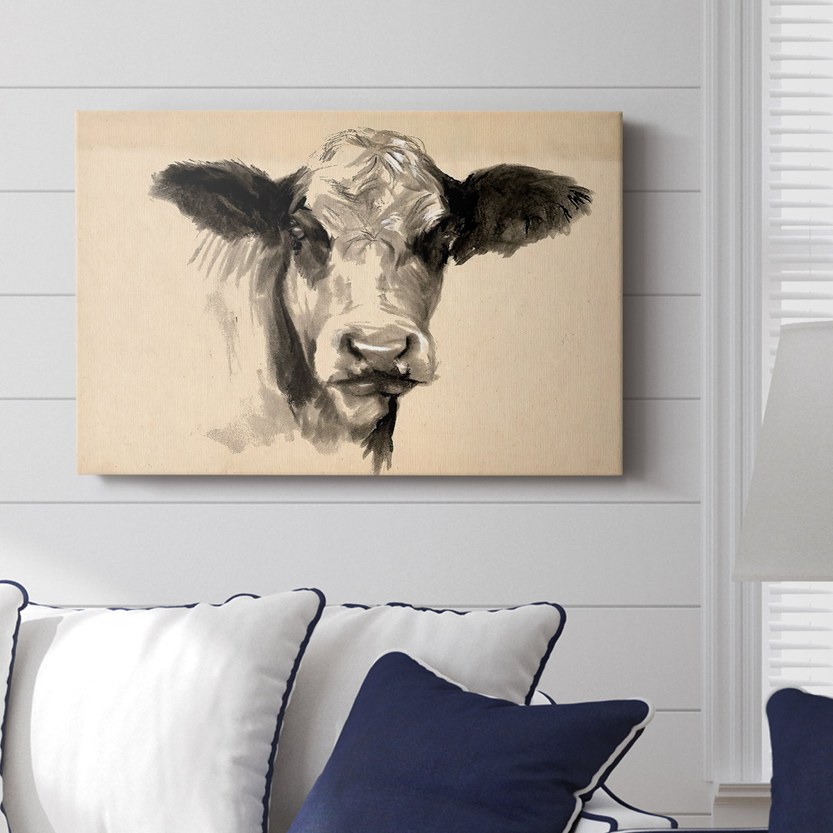 Charcoal Cow II - Canvas Art Print