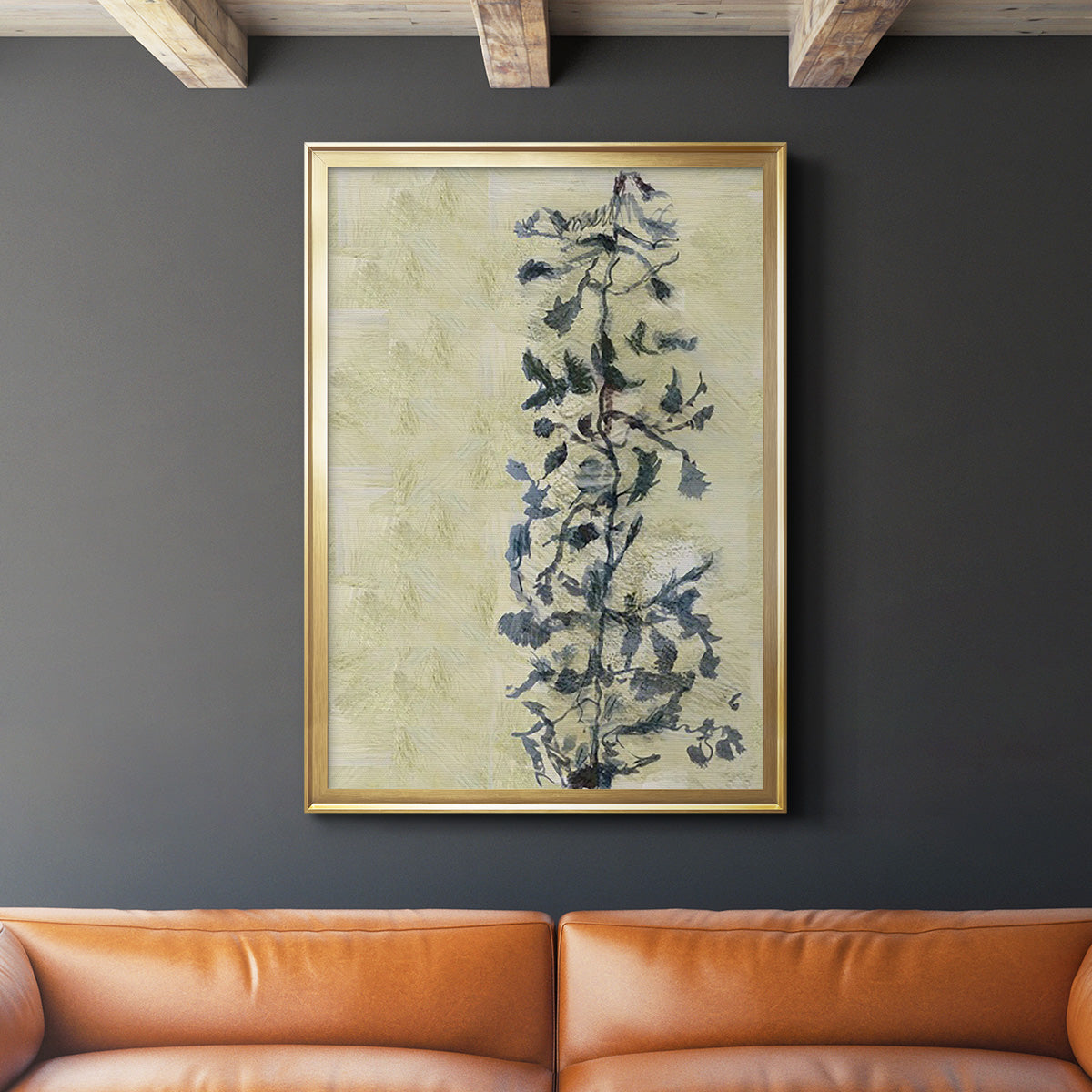 Chinoiserie 2 Tan I - Modern Framed Canvas Print