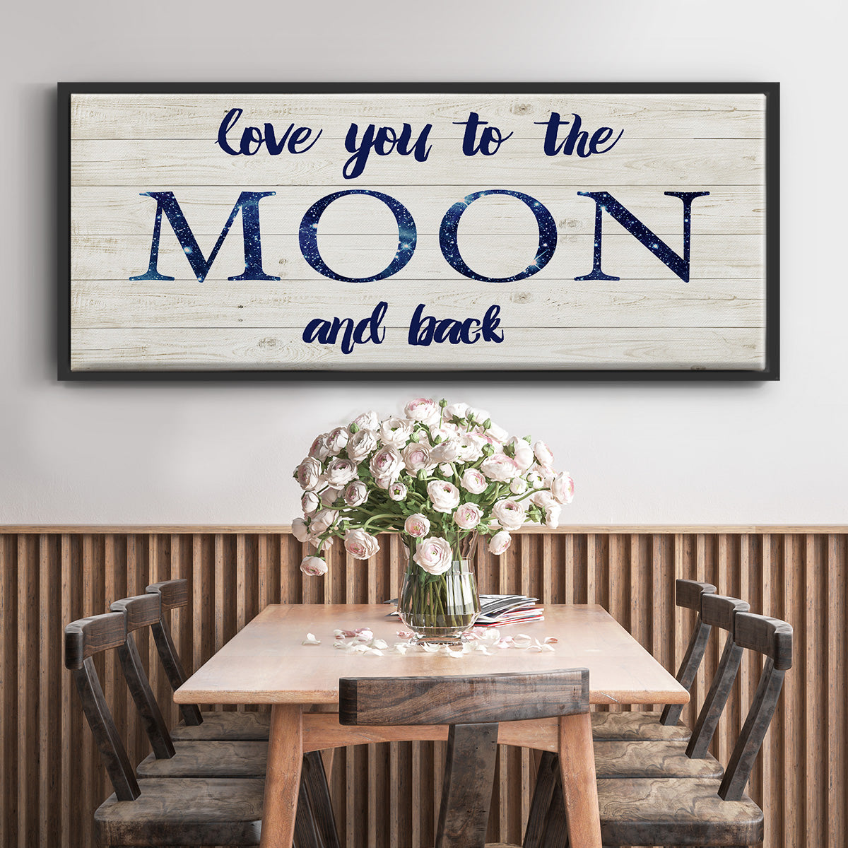 Moon and Back - Floater Framed Canvas Print
