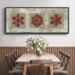 Burlap Music Snowflakes - Floater Framed Canvas Print