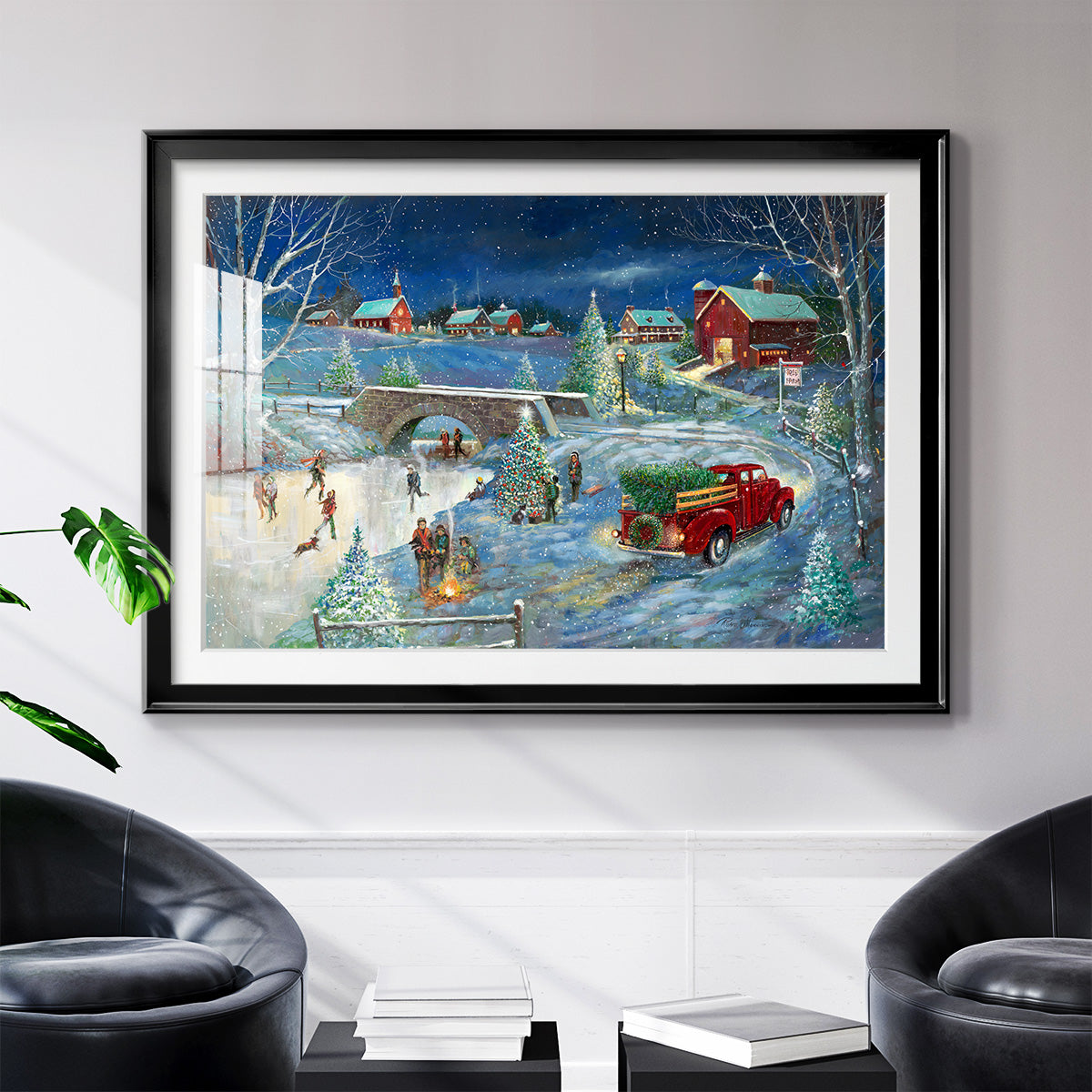 Warm Holiday Memories - Modern Framed Art Print