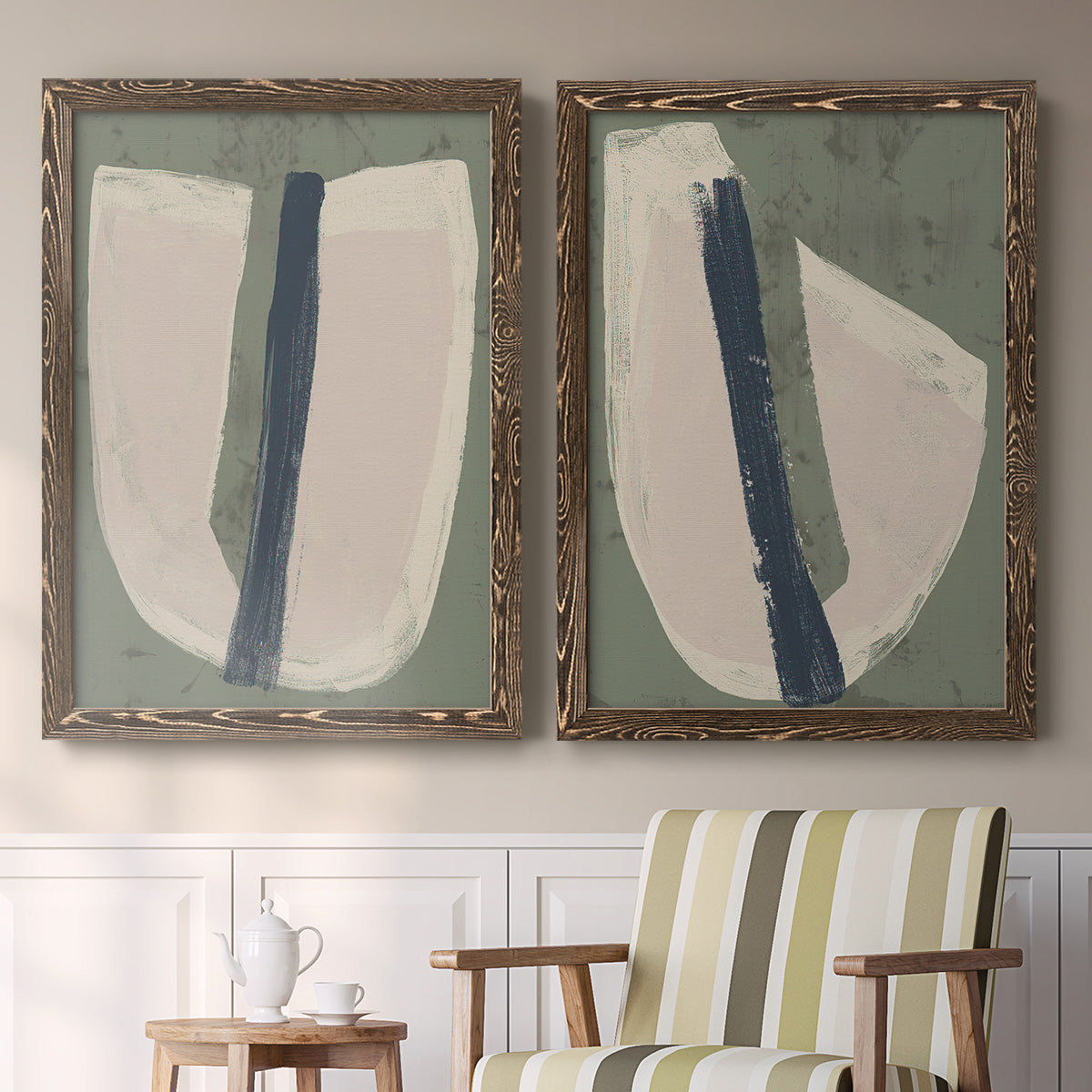 Paper Slice III - Premium Framed Canvas 2 Piece Set - Ready to Hang