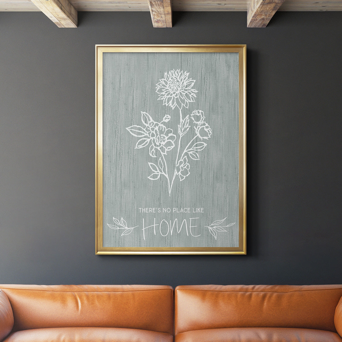 No Place Like Home Sketch - Modern Framed Canvas Print