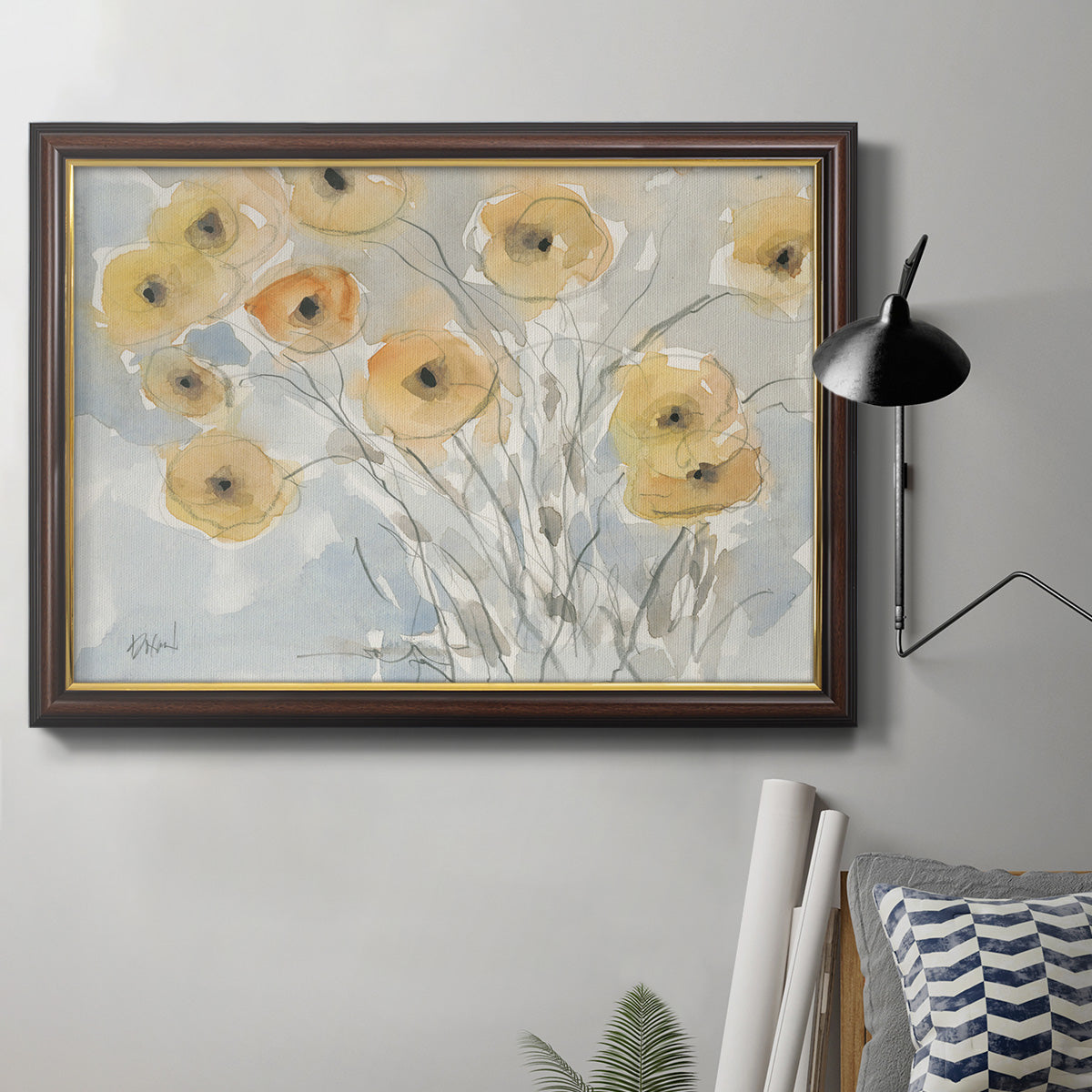 Sunset Poppies II Premium Framed Canvas- Ready to Hang