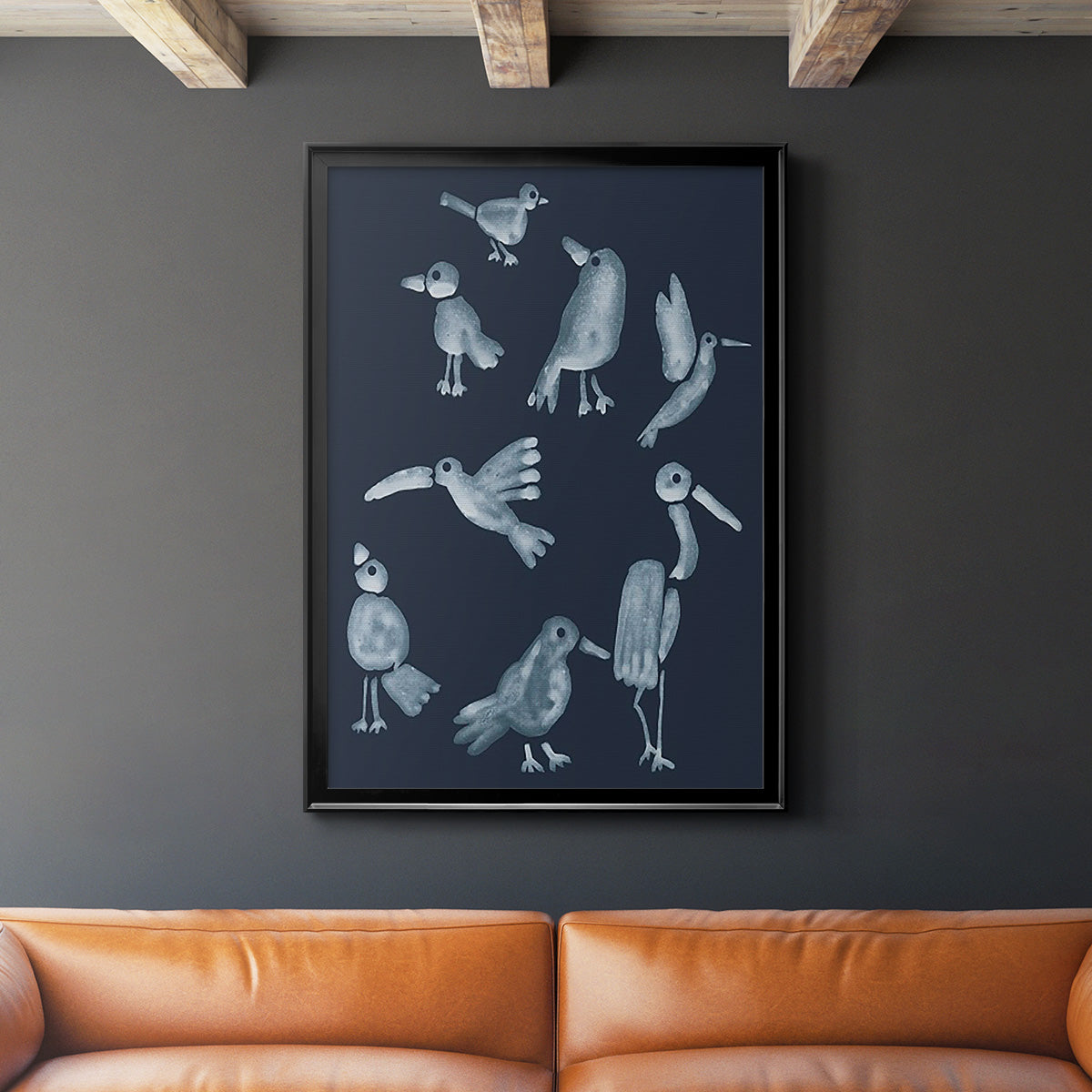 Flock II - Modern Framed Canvas Print