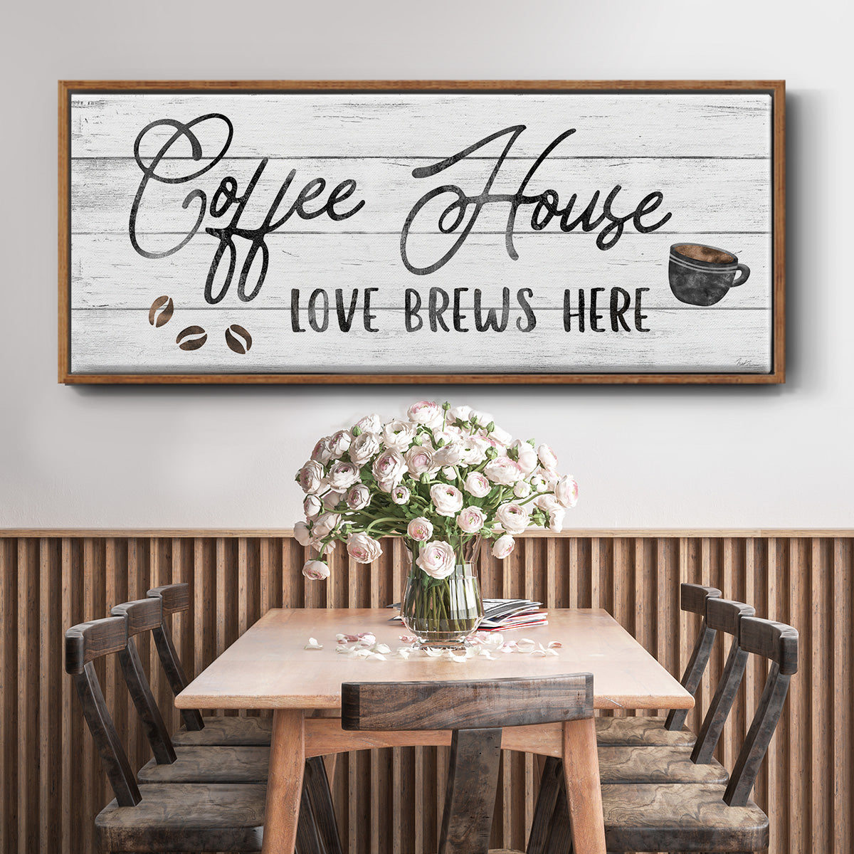 Love Brews - Floater Framed Canvas Print