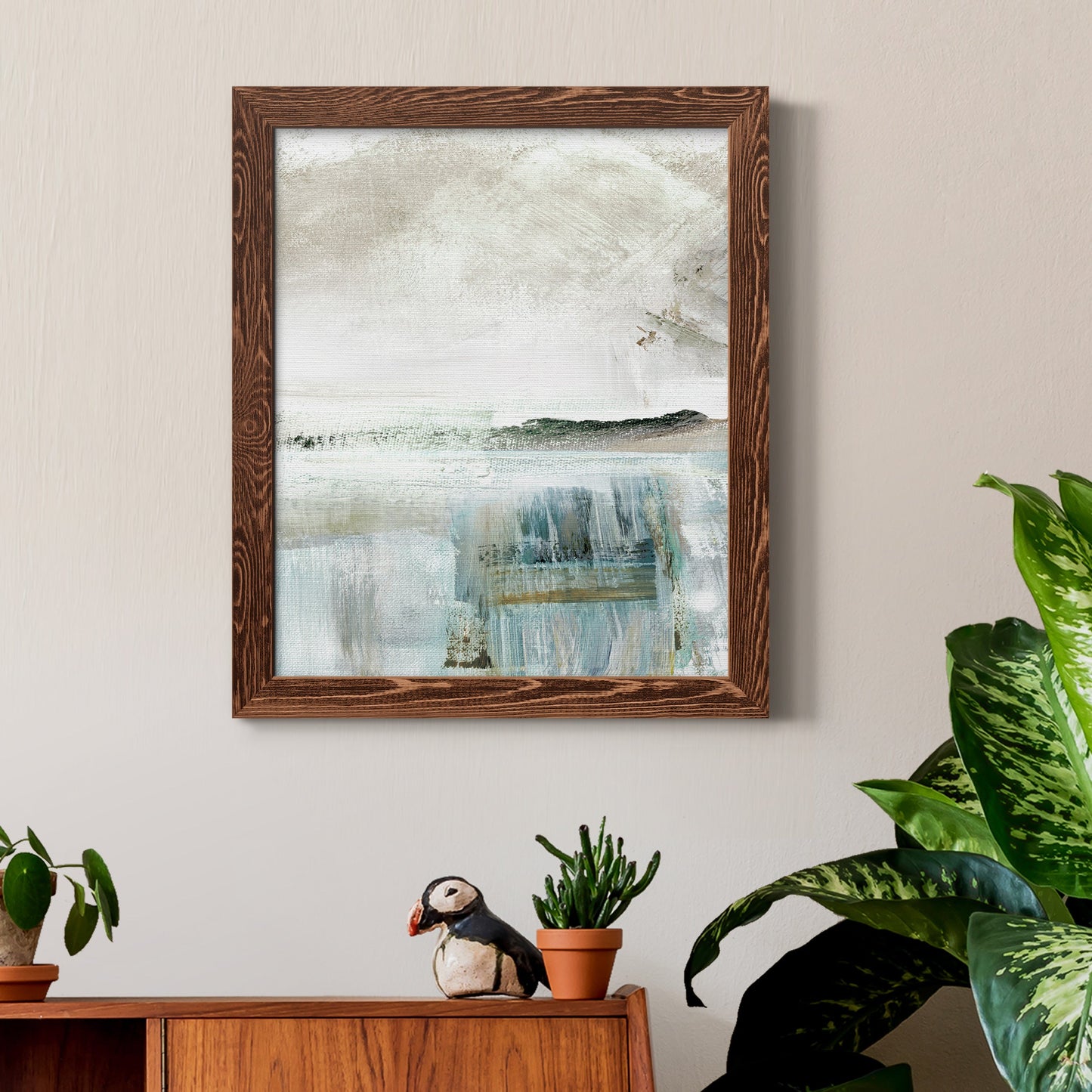 Summer Teal II - Premium Canvas Framed in Barnwood - Ready to Hang