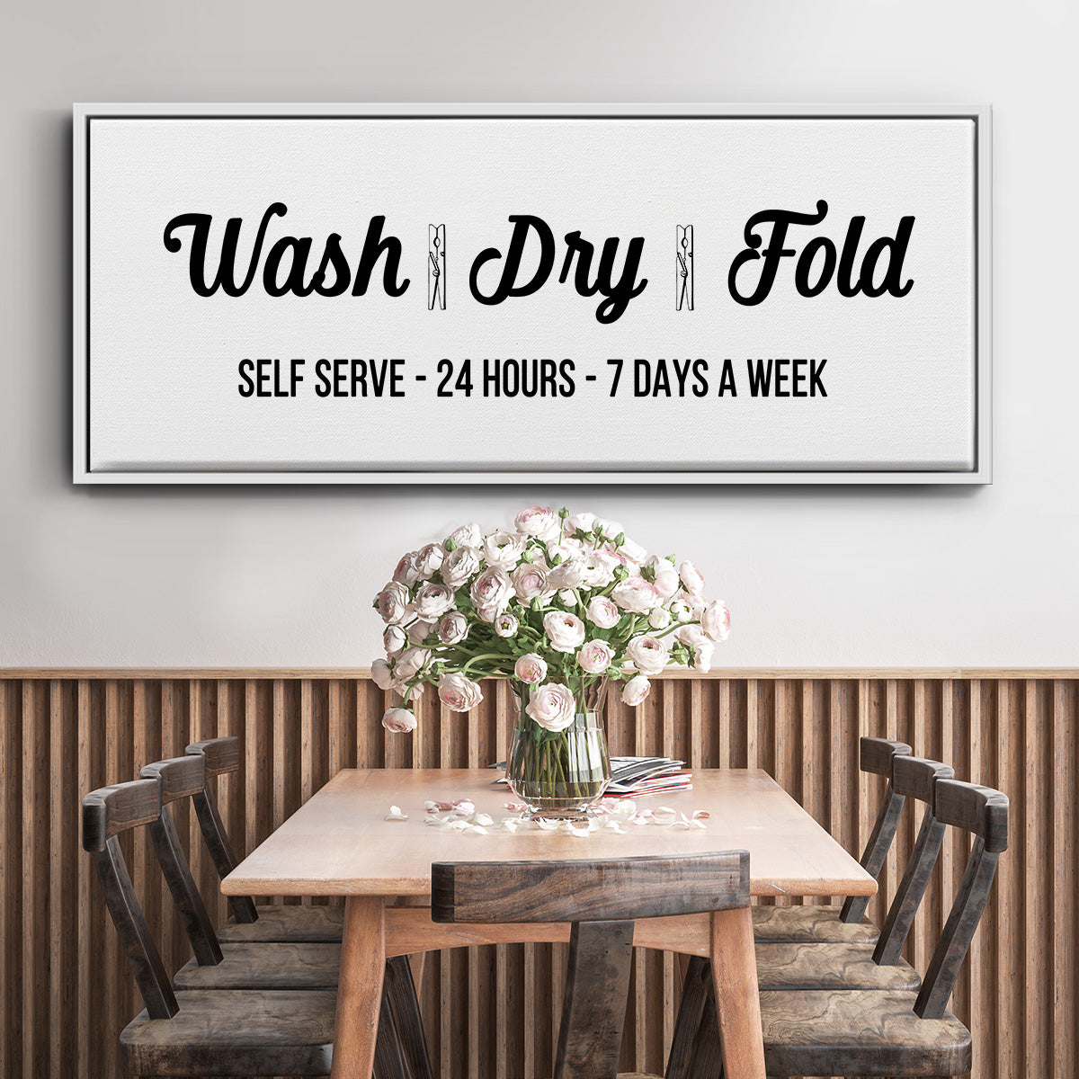 Wash Dry Fold - Floater Framed Canvas Print