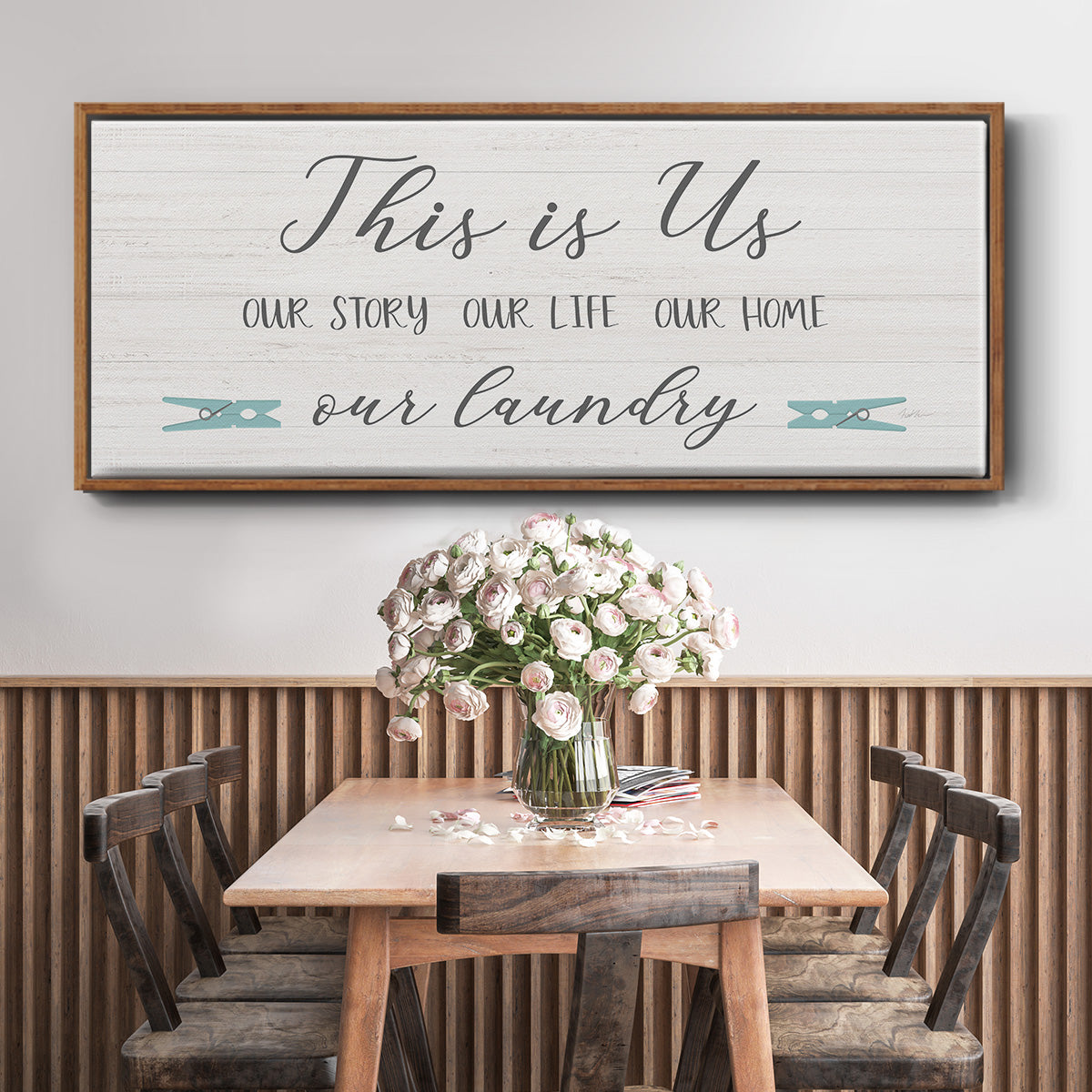 Us and Our Laundry - Floater Framed Canvas Print