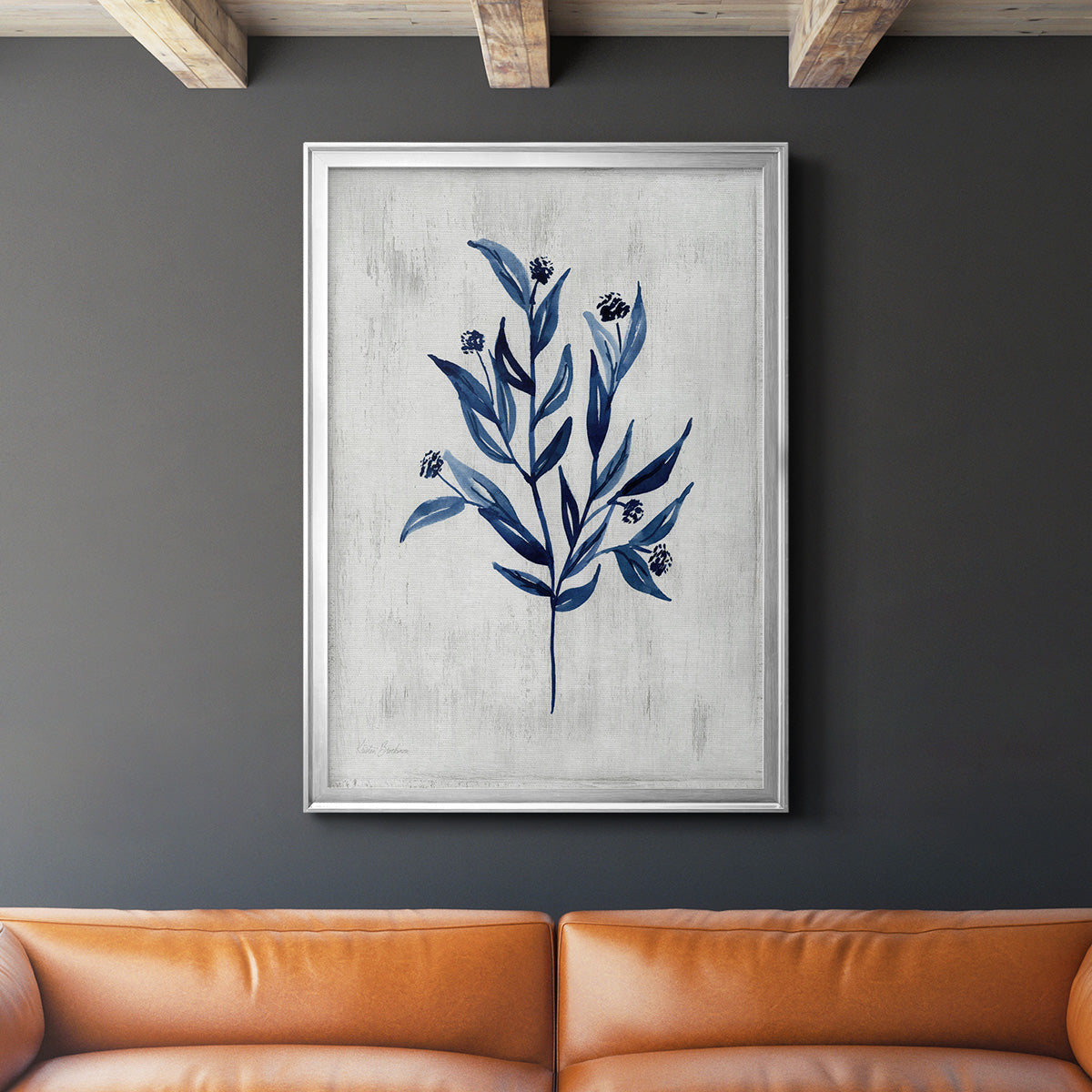 Wild Indigo III - Modern Framed Canvas Print