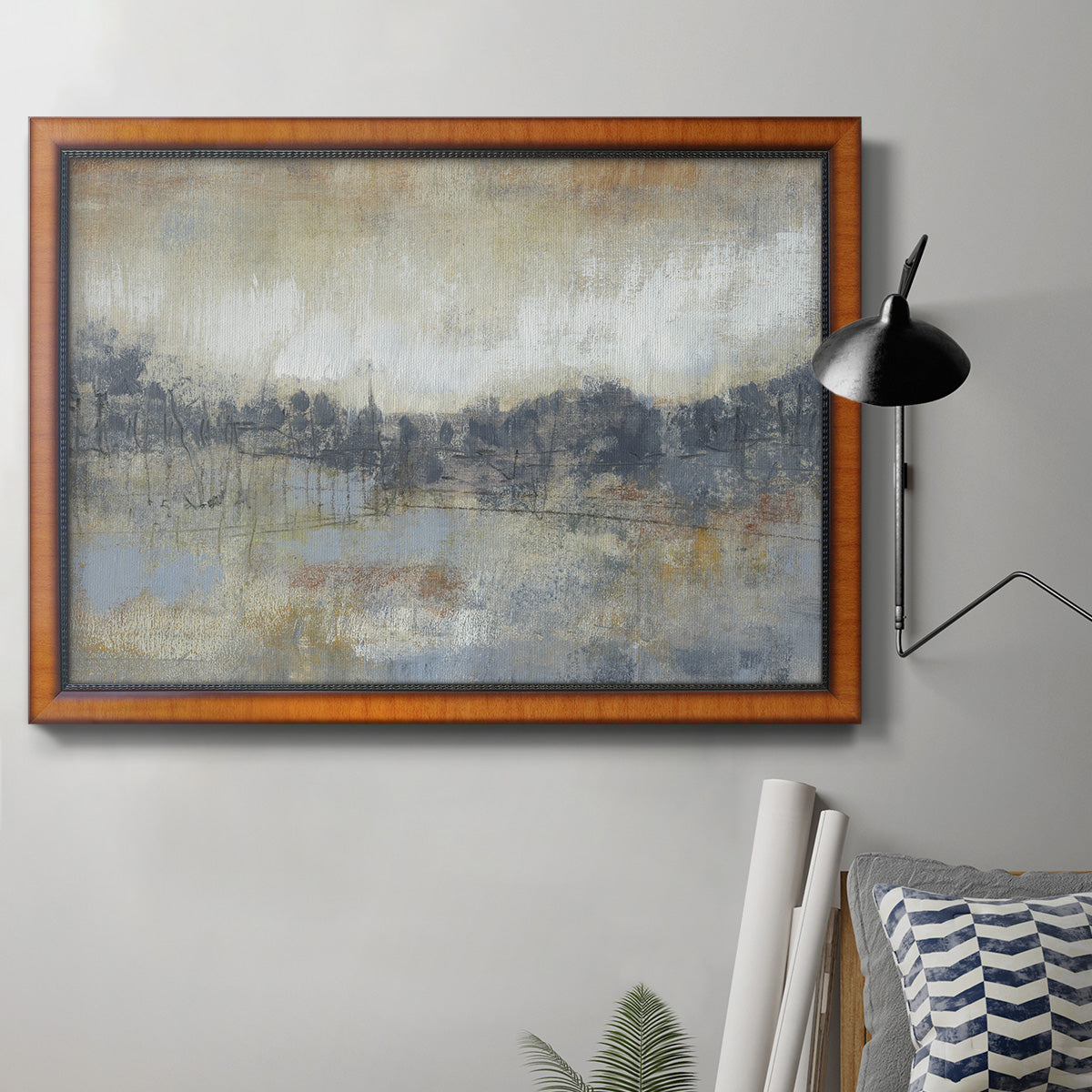 Cool Grey Horizon I Premium Framed Canvas- Ready to Hang