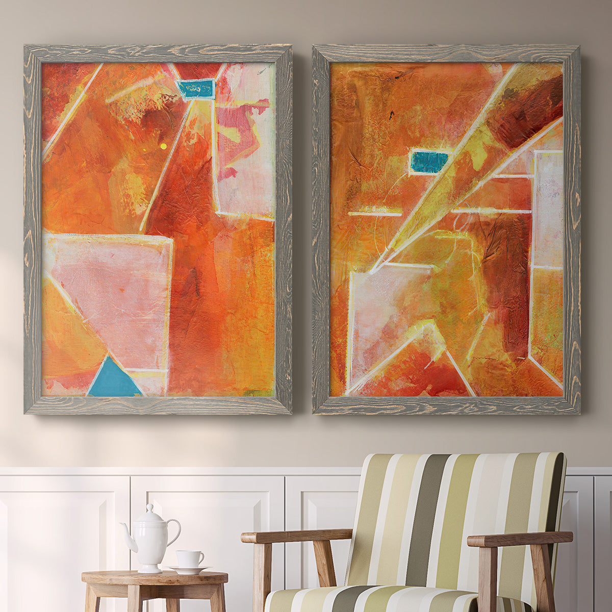 Primary Connection V - Premium Framed Canvas 2 Piece Set - Ready to Hang