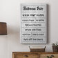 Simple Bathroom Rules - Canvas Art Print