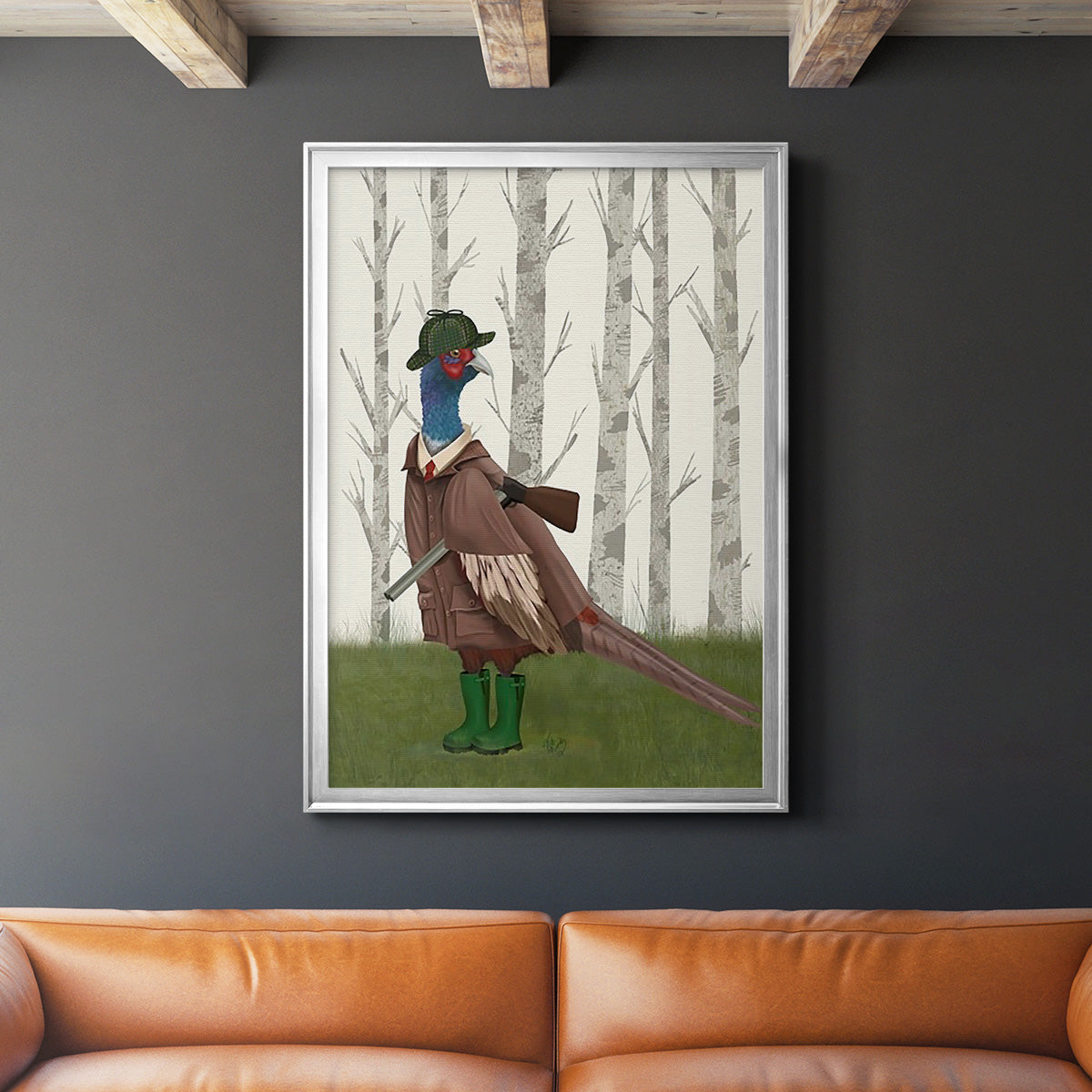 Pheasant Shooting Party 5 - Modern Framed Canvas Print