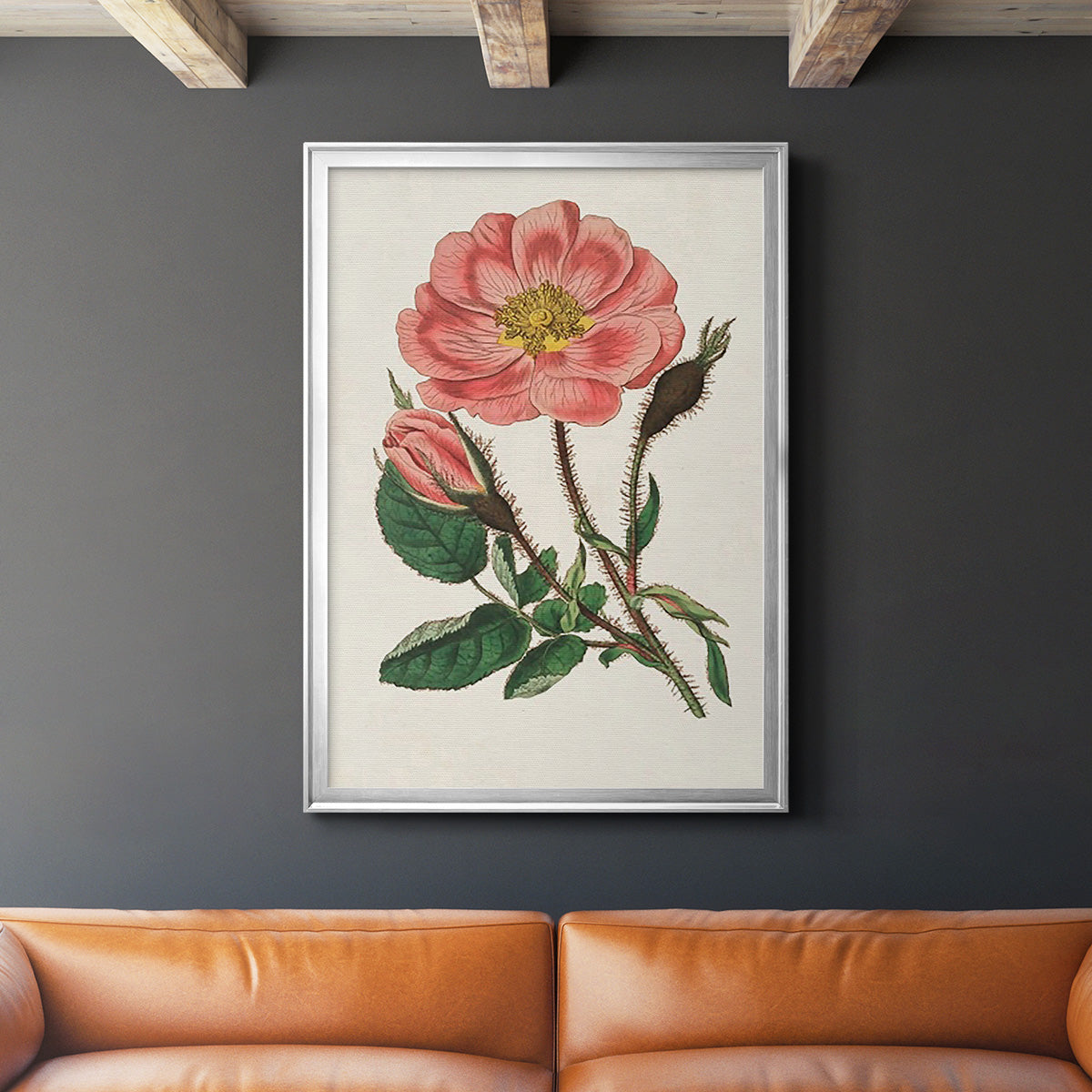 Pink Floral Mix IX - Modern Framed Canvas Print