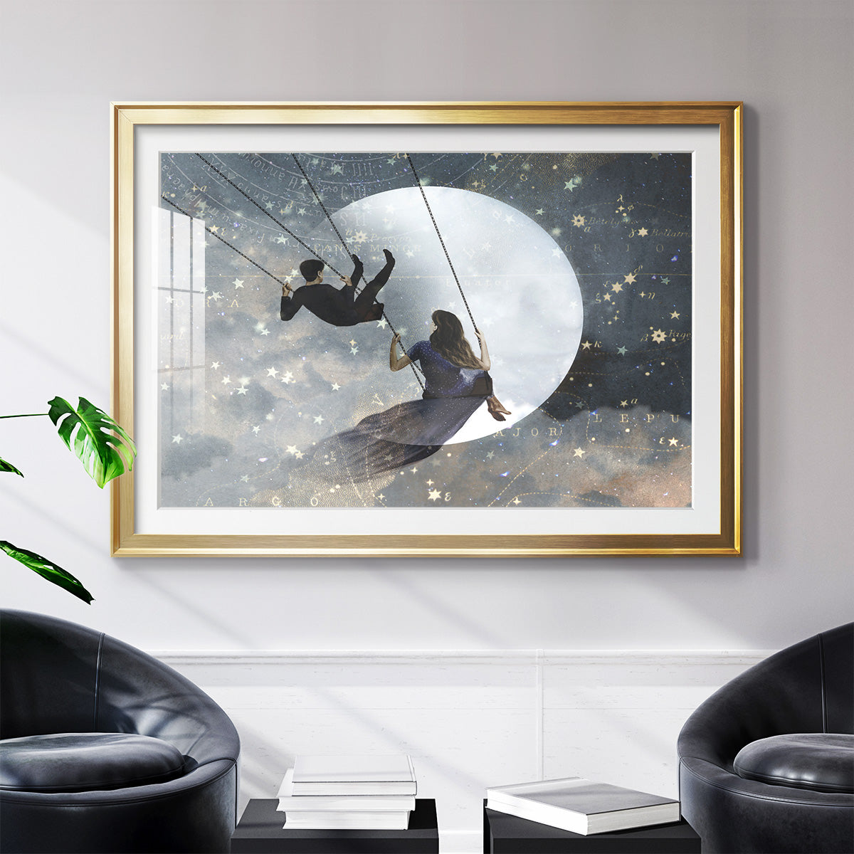 Celestial Love II - Modern Framed Art Print