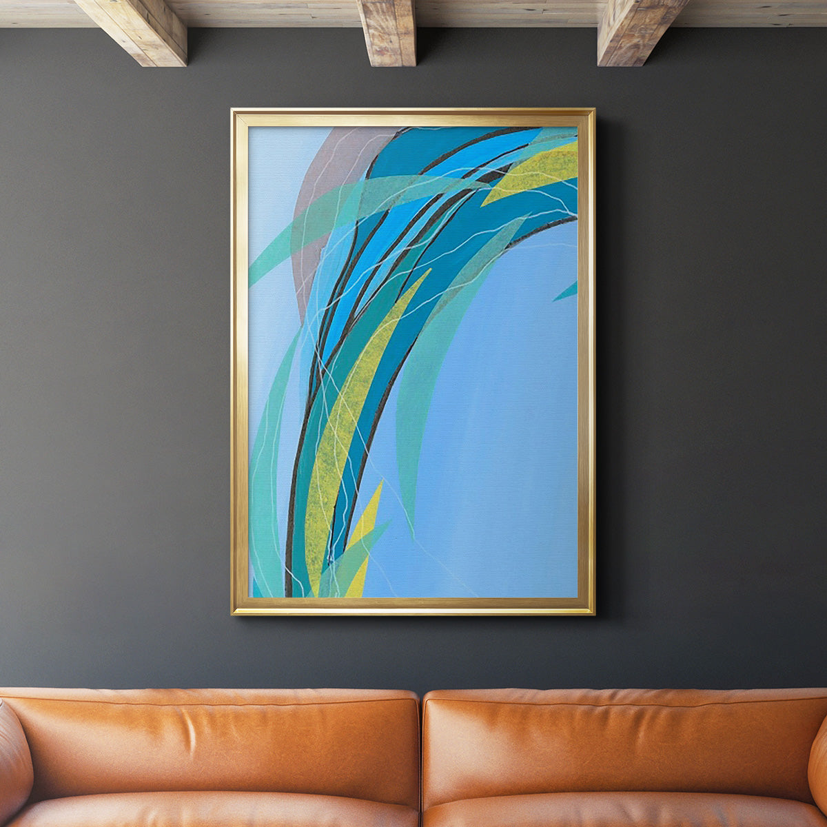 Circulating Flow III - Modern Framed Canvas Print