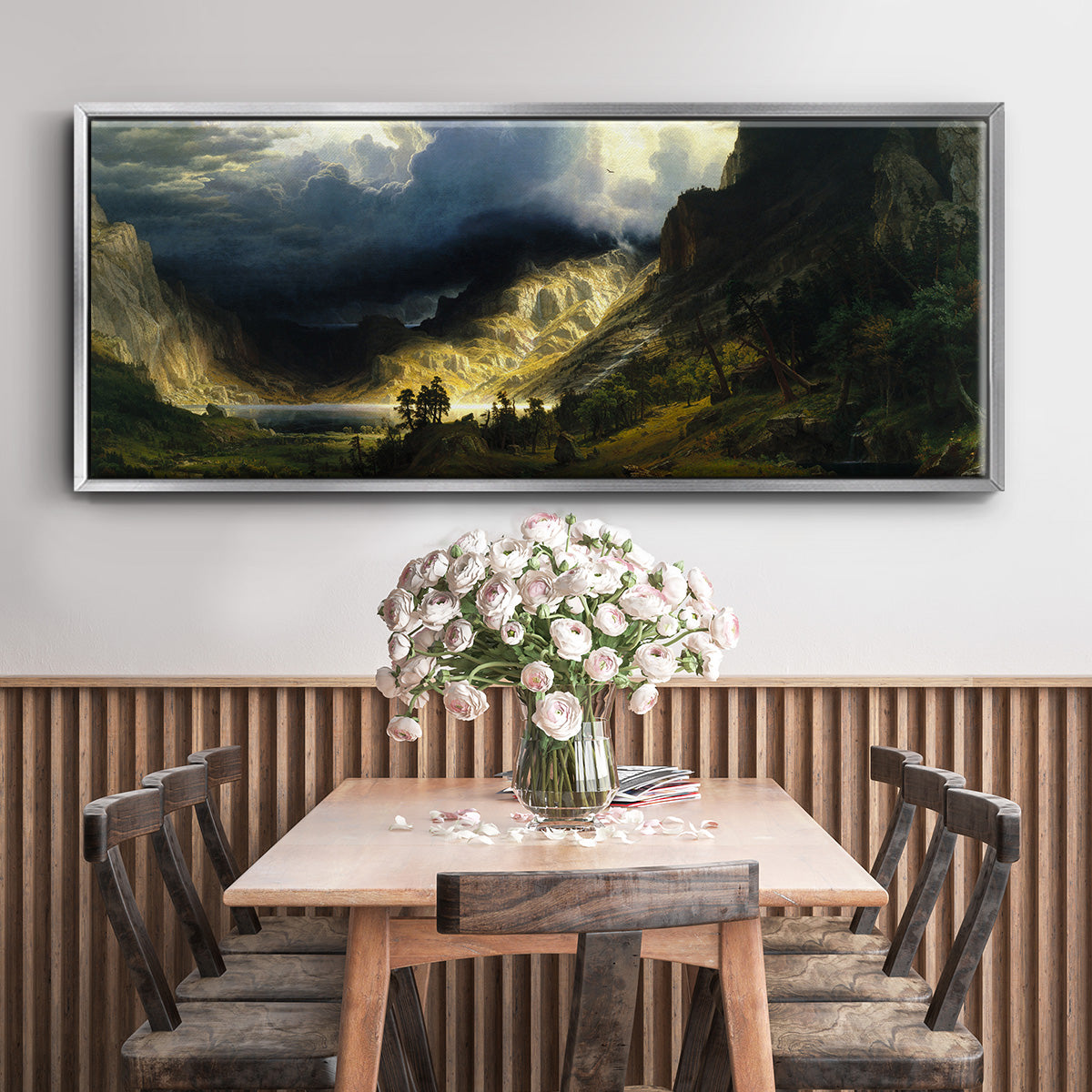 A Storm in the Rocky Mountains - Floater Framed Canvas Print