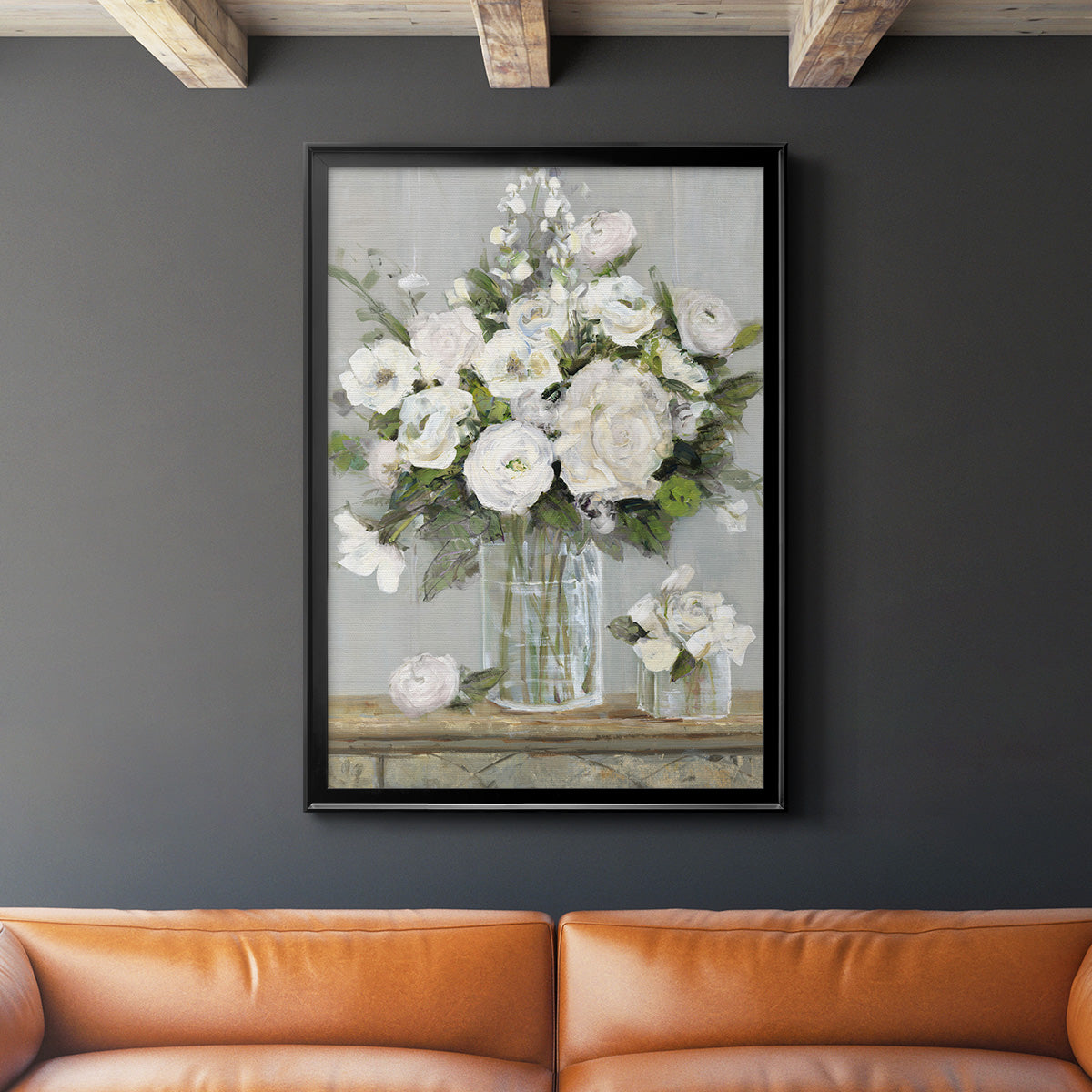 Cottage Whites - Modern Framed Canvas Print