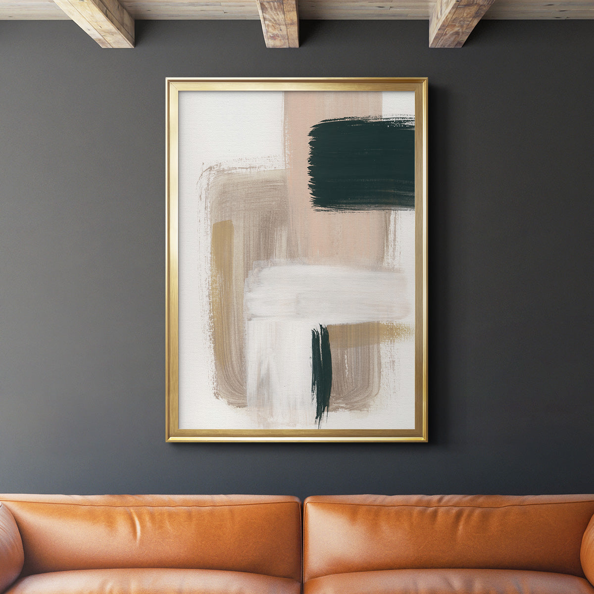 Marble Block Symmetry I - Modern Framed Canvas Print