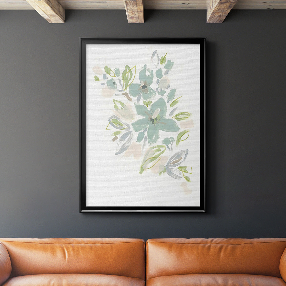 Seafoam Petals IV - Modern Framed Canvas Print