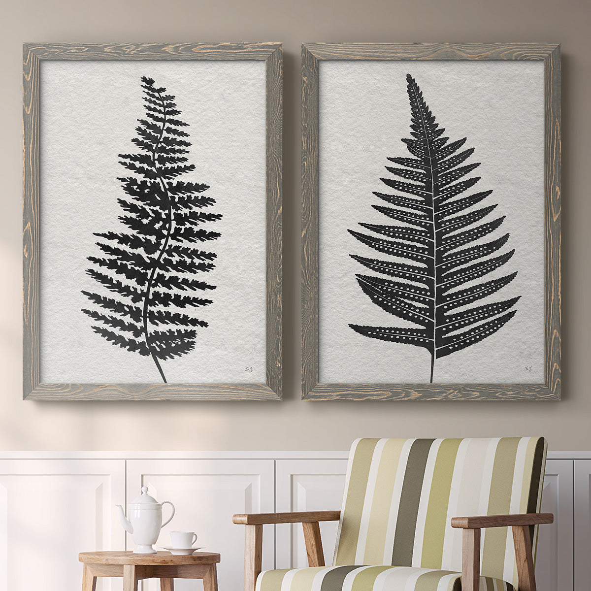 Forest Fern III - Premium Framed Canvas 2 Piece Set - Ready to Hang