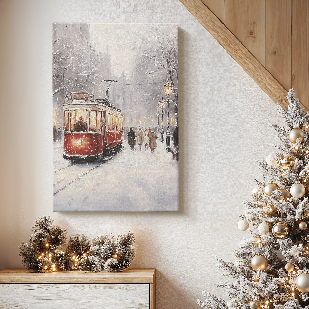 Snowwhite Lantern at Twilight - Canvas Art Print
