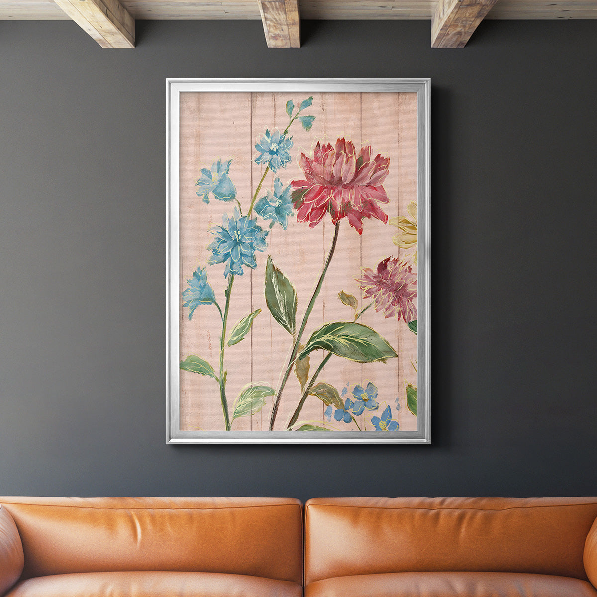 Wildflower Flutter I - Modern Framed Canvas Print