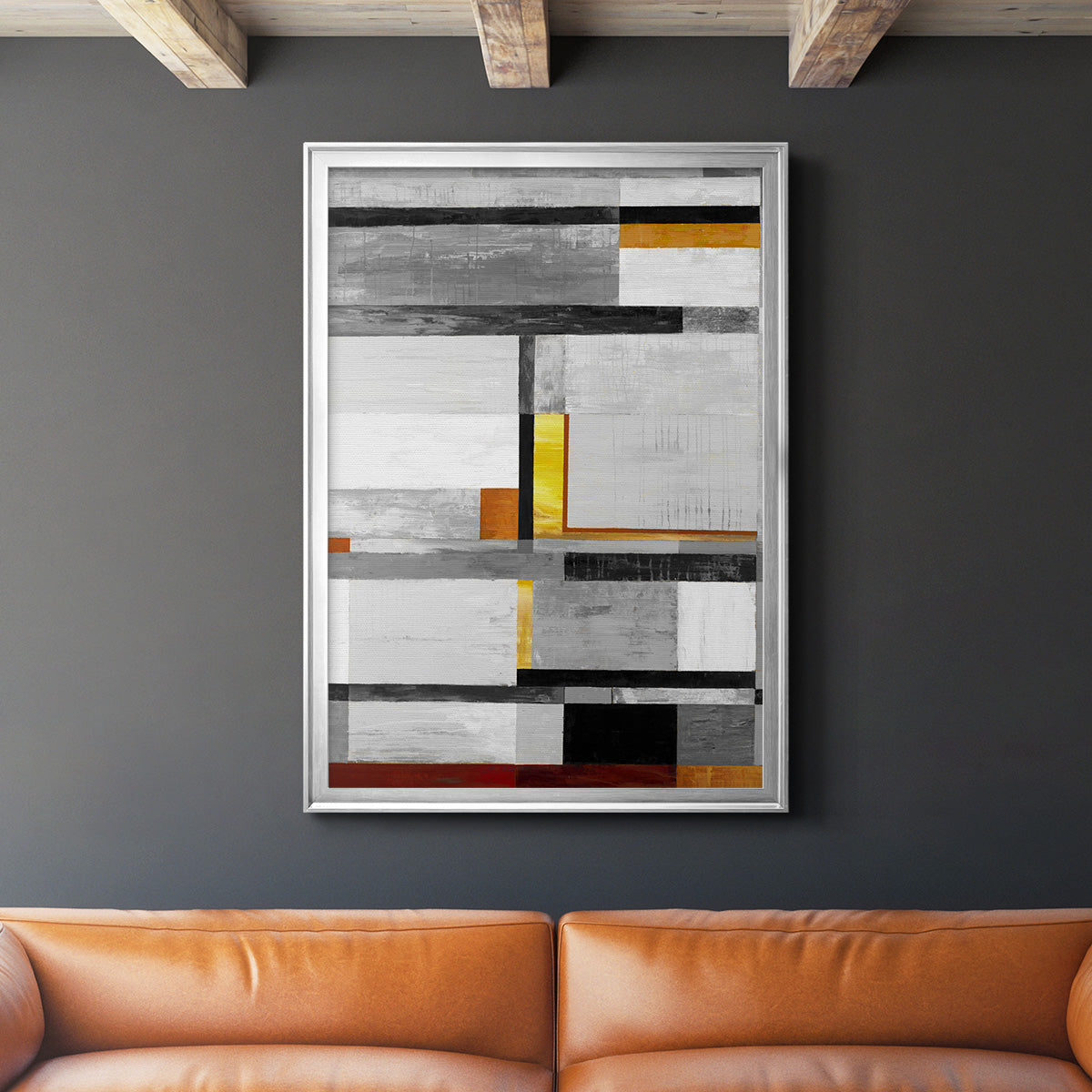 Retro Spectrum V7 - Modern Framed Canvas Print