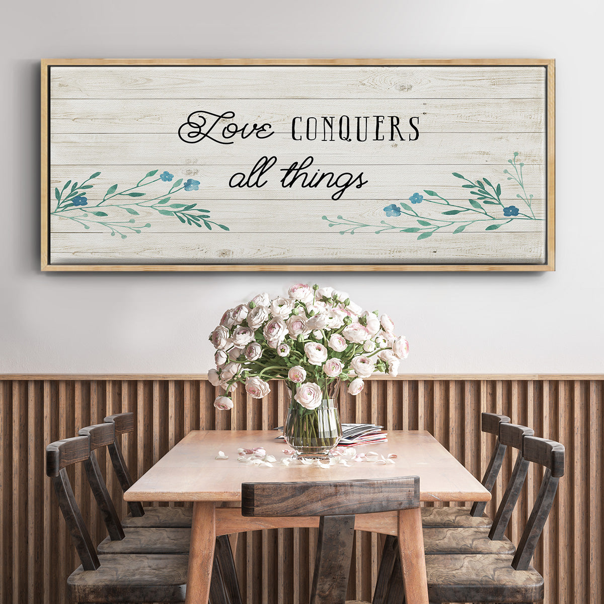 Floral Love - Floater Framed Canvas Print